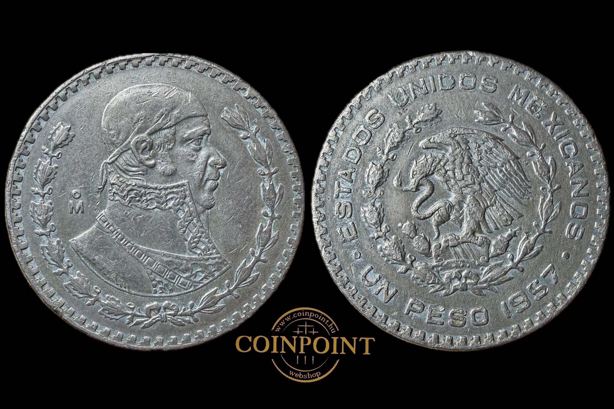 Mexikó 1957 Jose Morelos 100 ezüst 1 Pezó Tepalcate