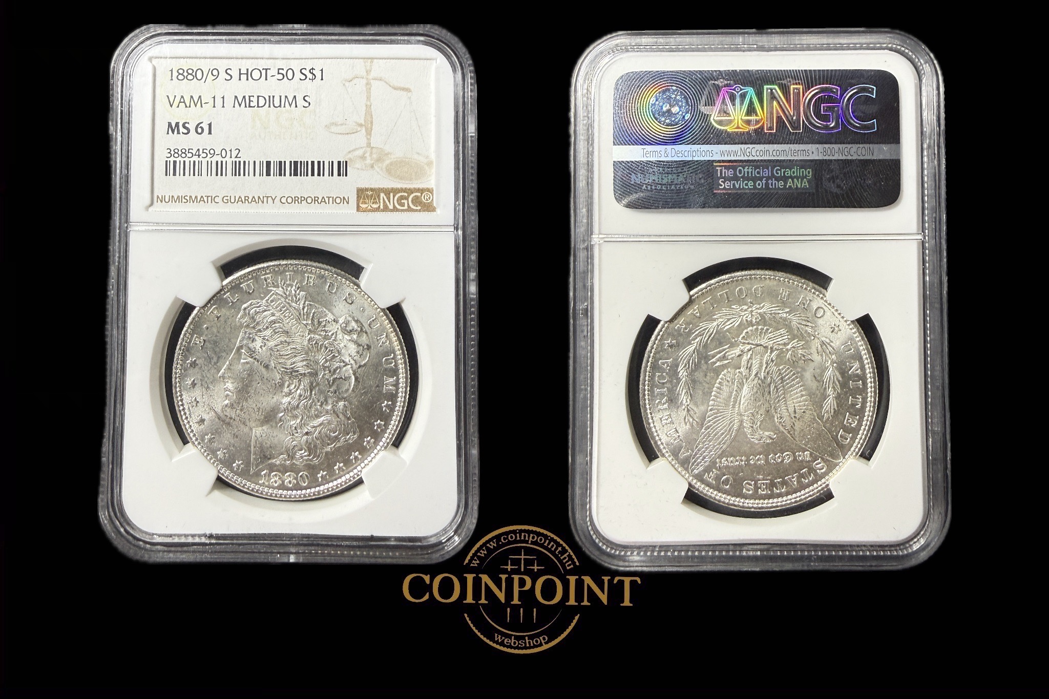 Morgan Dollar NGC 1880/9 S VAM-11 HOT-50 MS 61 UNC RR!