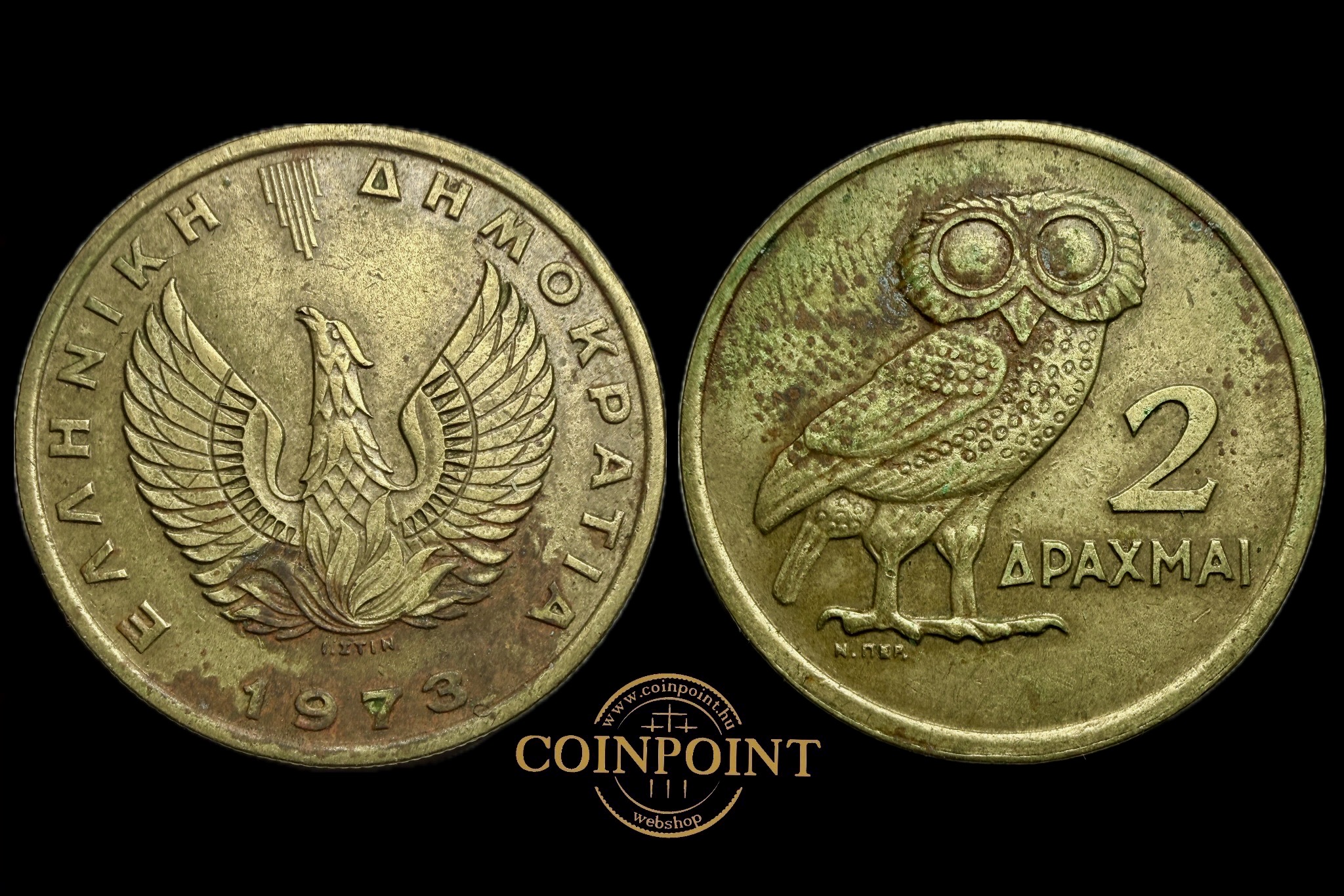 Görögország 2 Drachma 1973 KM108