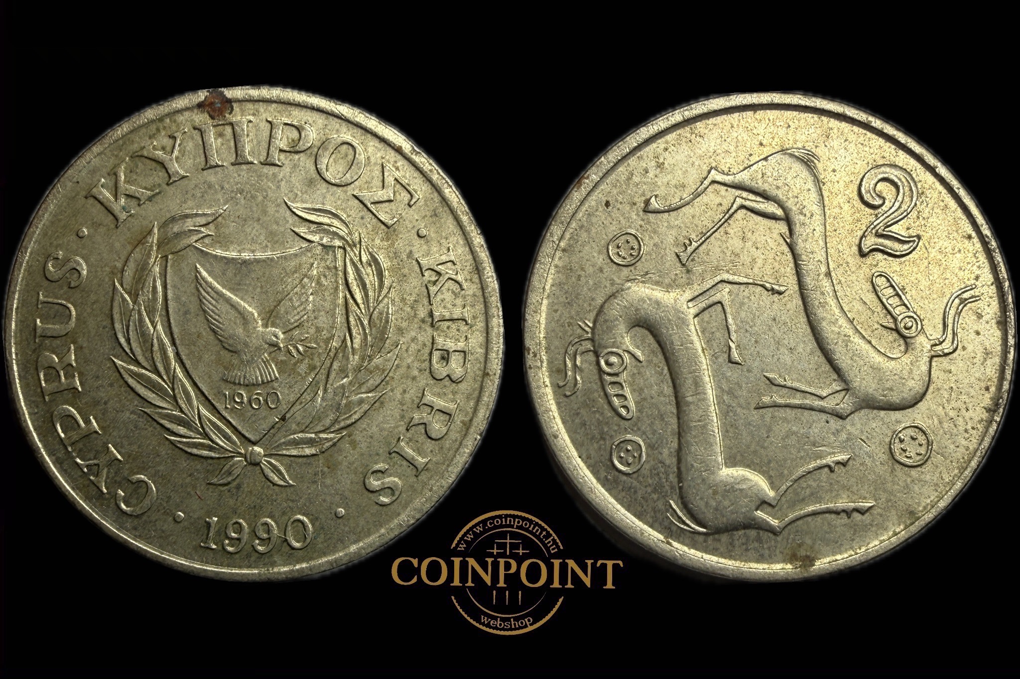 Ciprus 2 Cents 1990