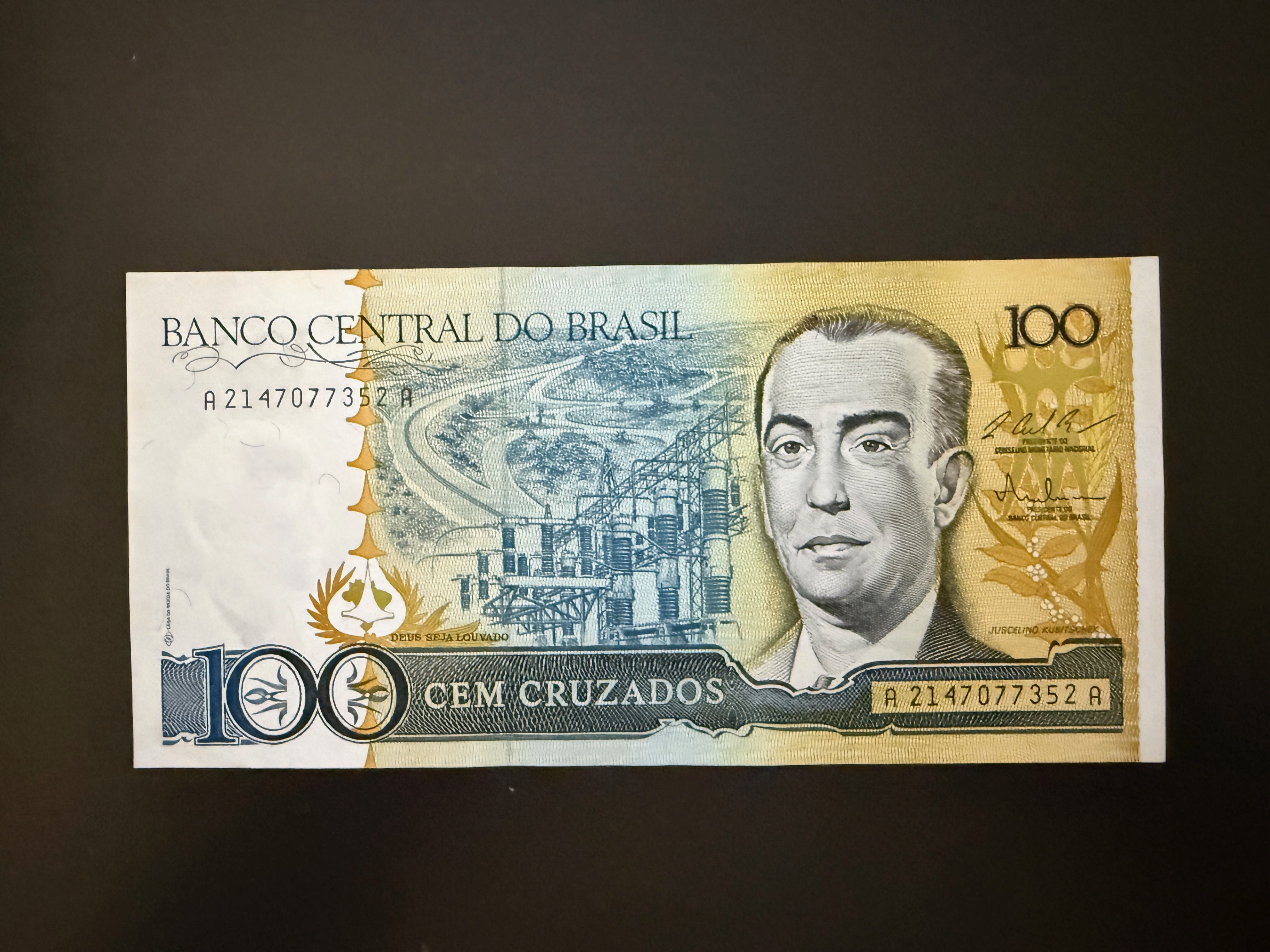 BRAZIL 100 Cruzados ND (1986-1988) (P.211c) UNC