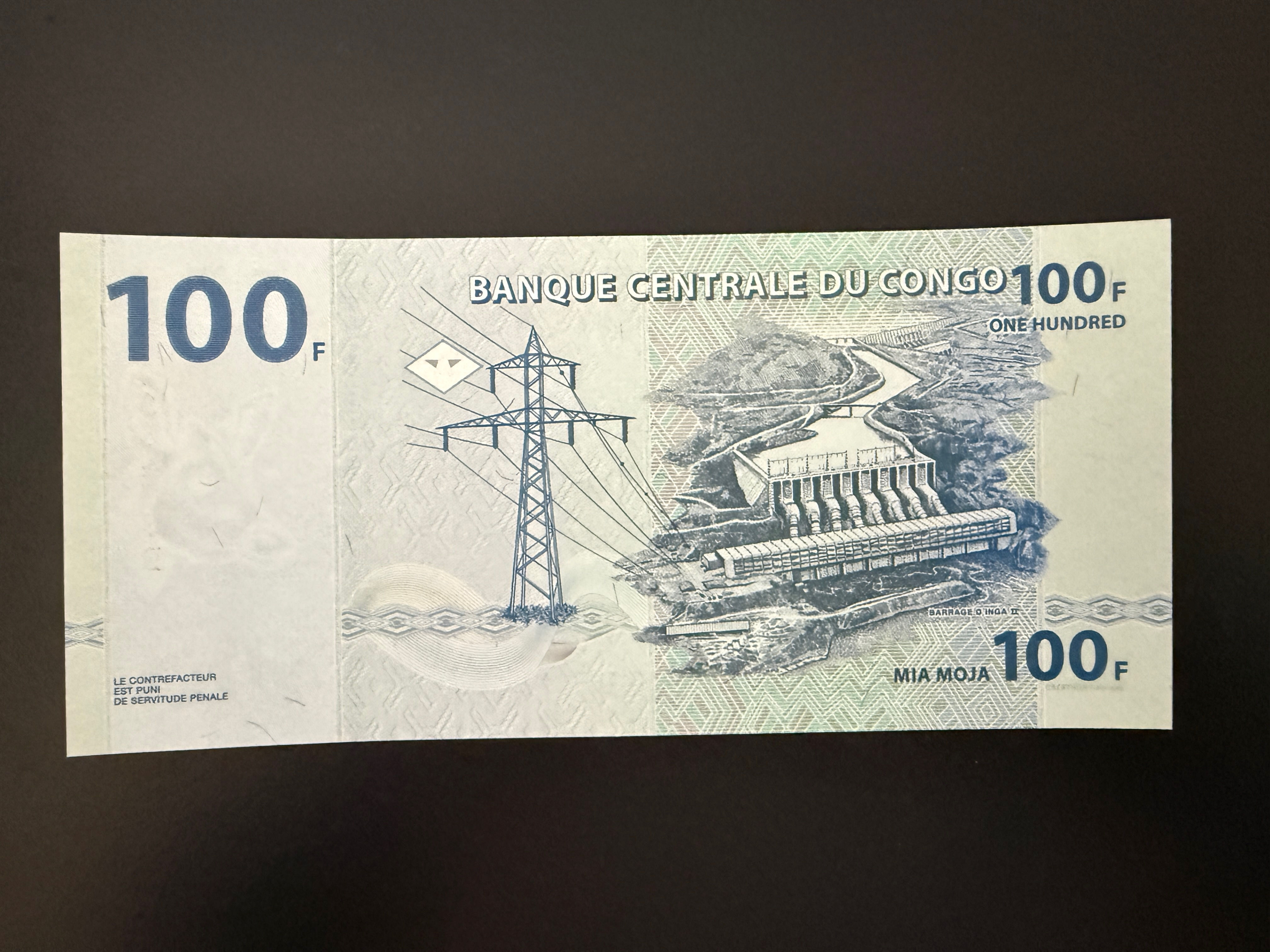 CONGO DEM. REP. 100 Francs 4.1.2022 (2007-2022) (P.97a) UNC