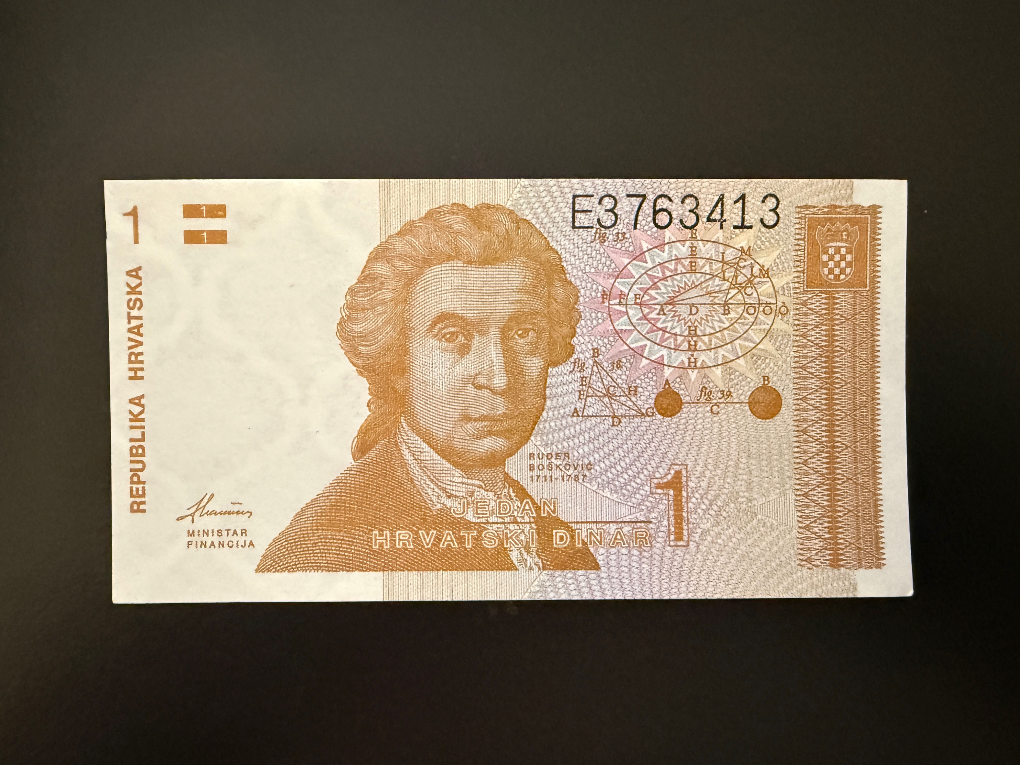 CROATIA 1 Hrvatski Dinar 8.10.1991 (P.16) UNC