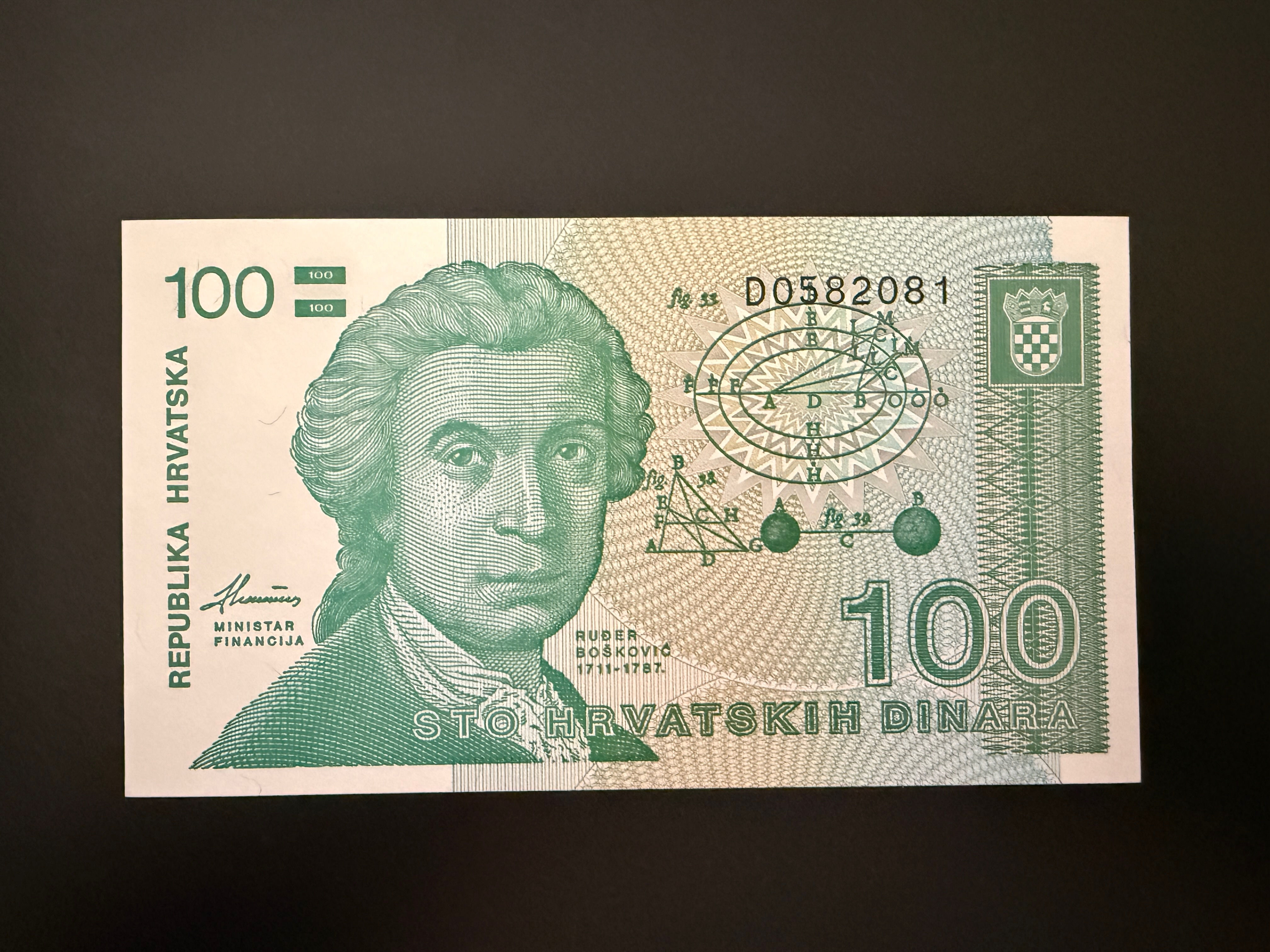 CROATIA 100 Hrvatskih Dinara 8.10.1991 (P.20) UNC