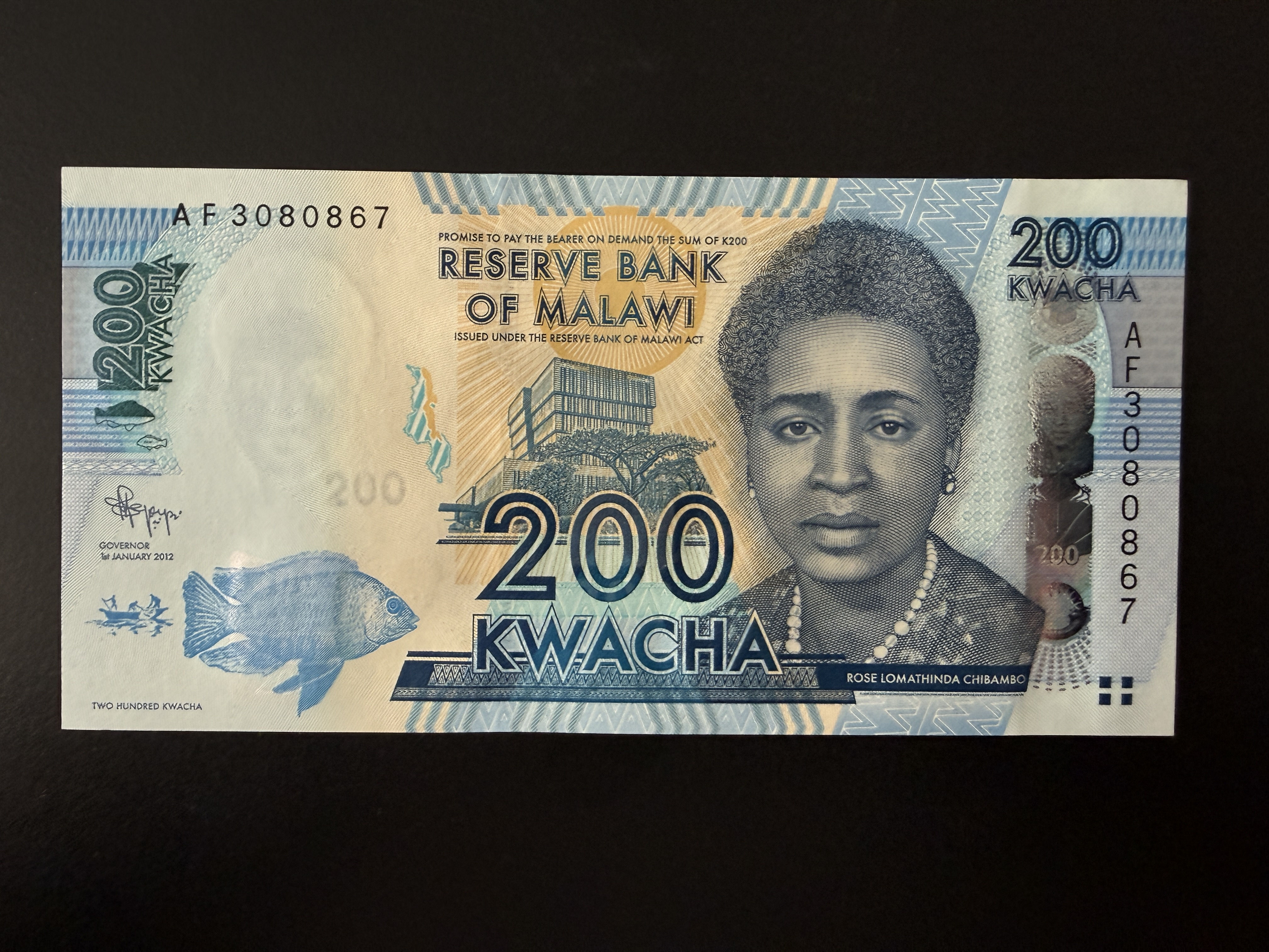 MALAWI 200 Kwacha 1.1.2012 (P.60) UNC