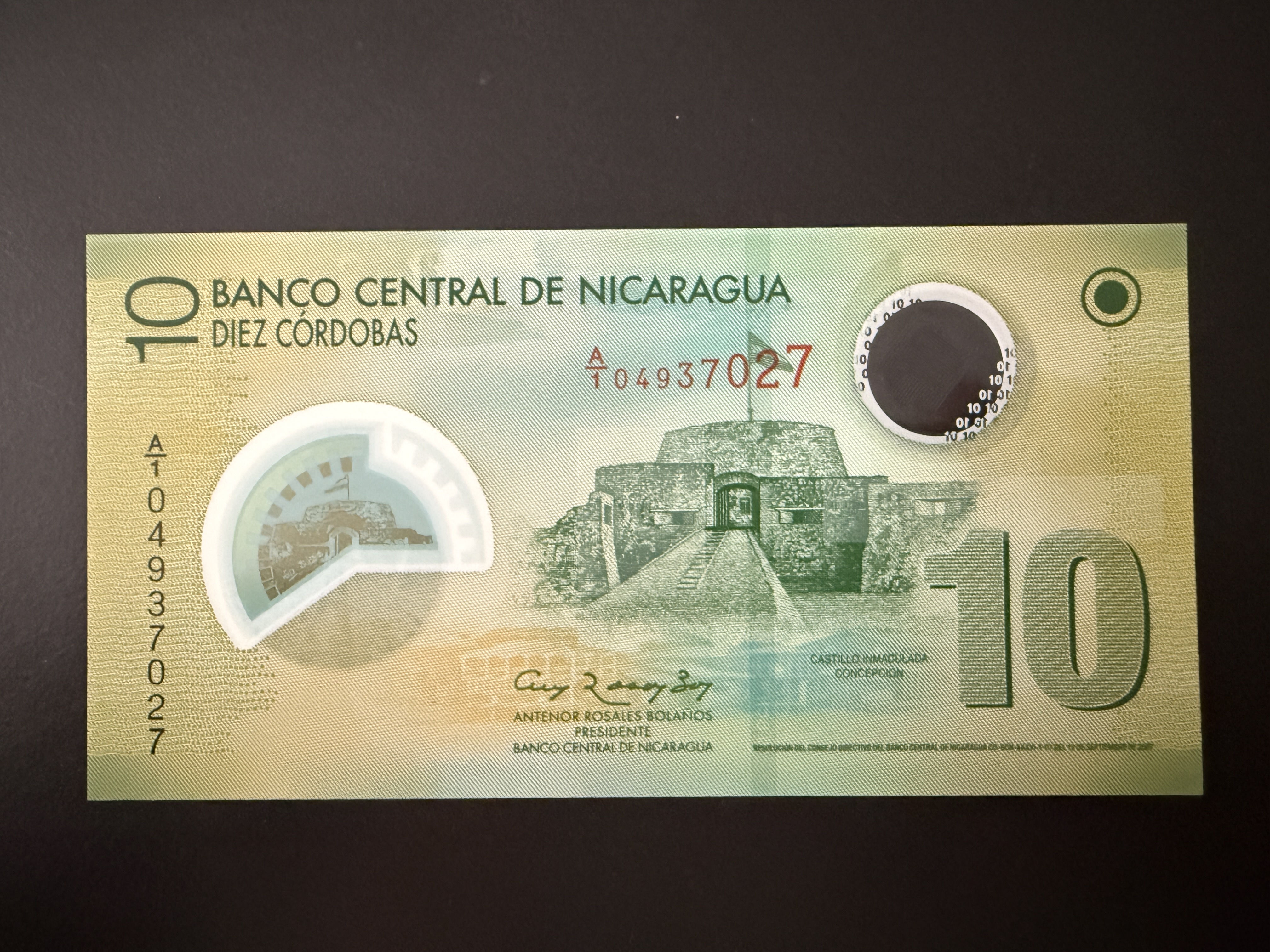NICARAGUA 10 Cordobas 12.9.2007 (2010) (P.201b) UNC - polymer