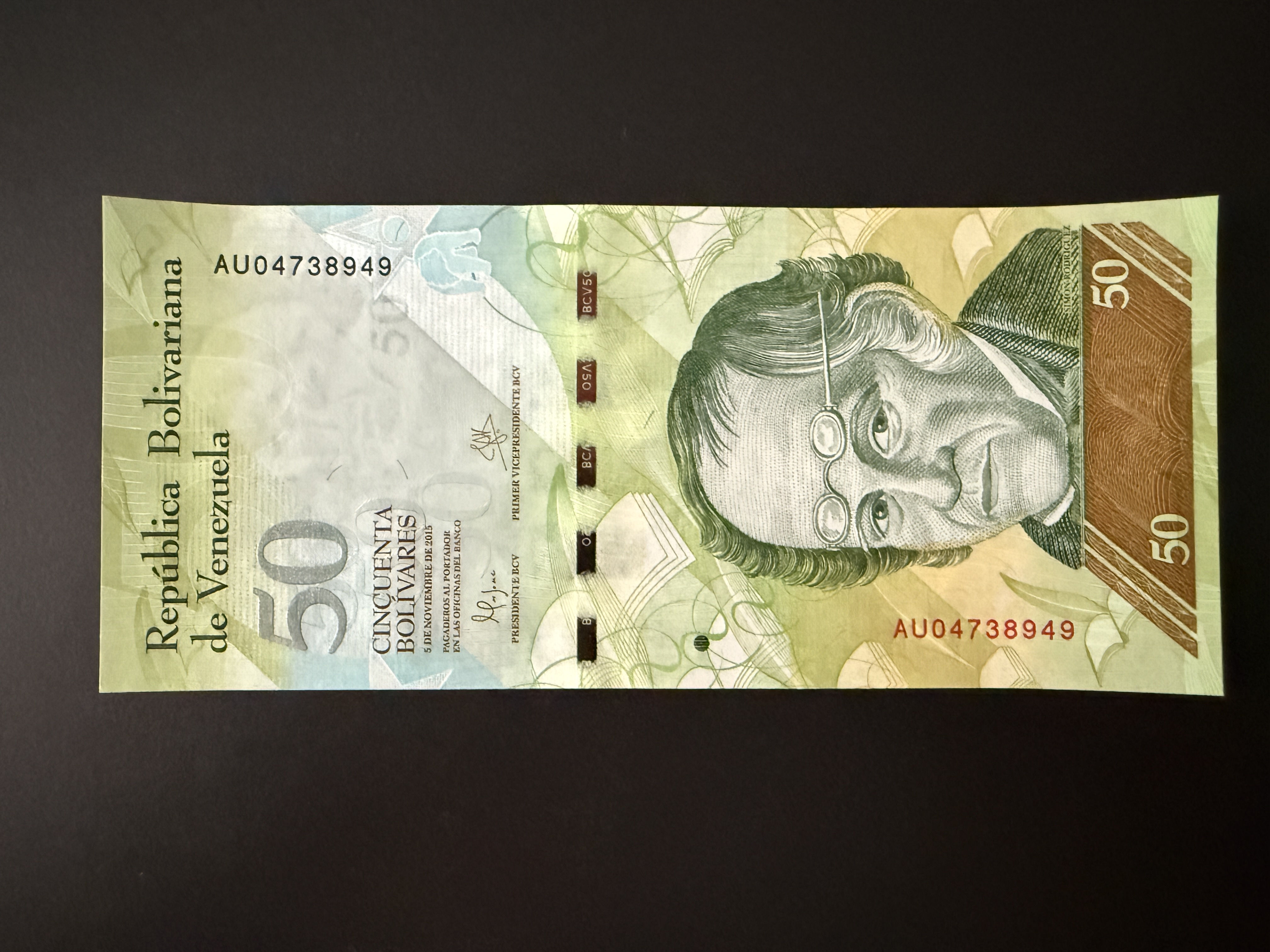 VENEZUELA 50 Bolivares 5.11.2015 (P.92) UNC