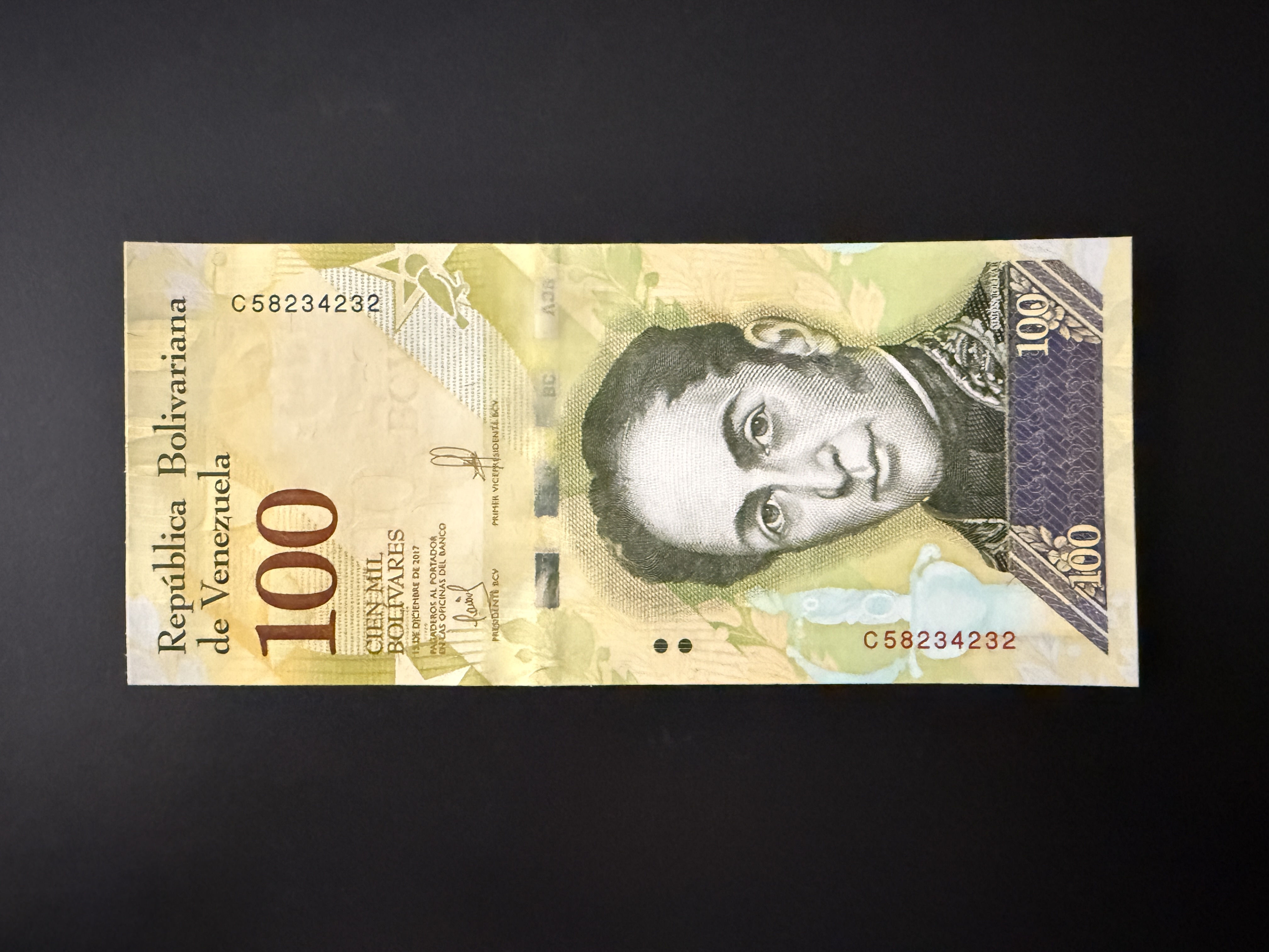 VENEZUELA 100 Mil Bolivares 13.12.2017 (P.100) UNC