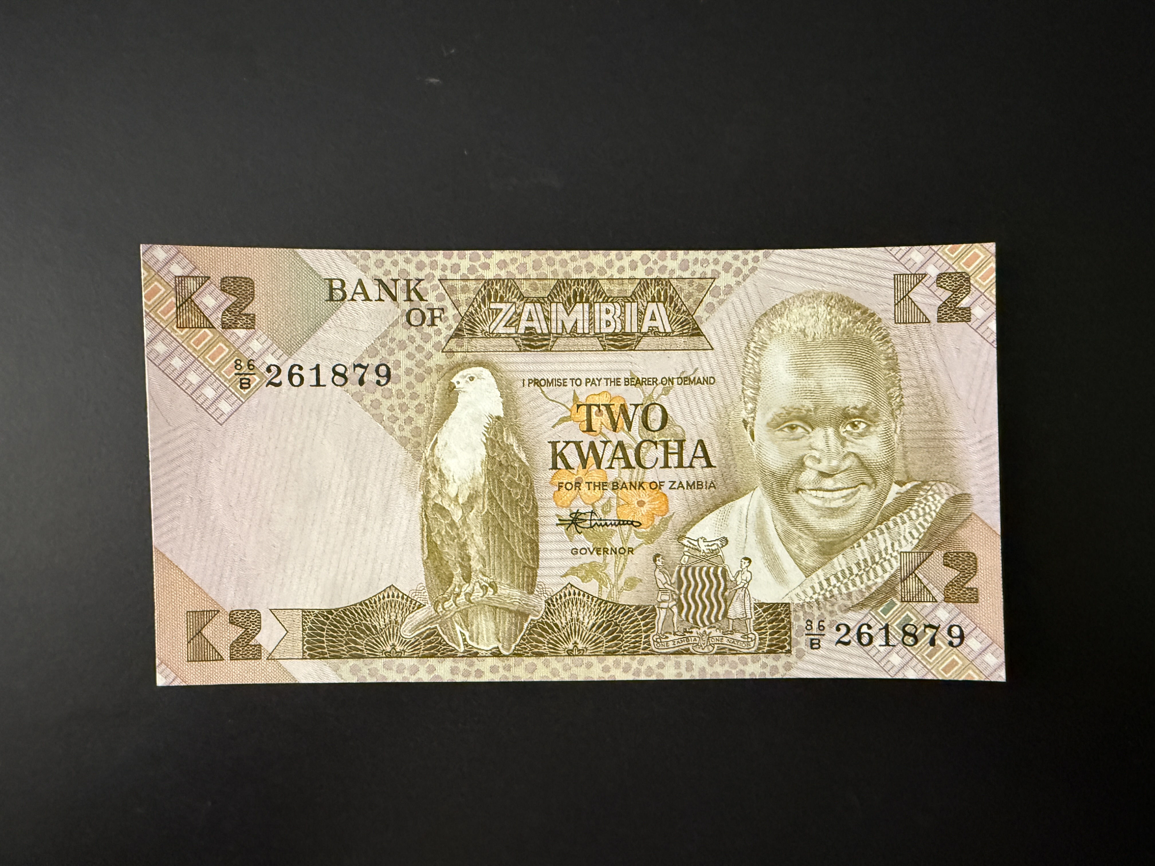 ZAMBIA 2 Kwacha ND (1980-1987) (P.24) UNC