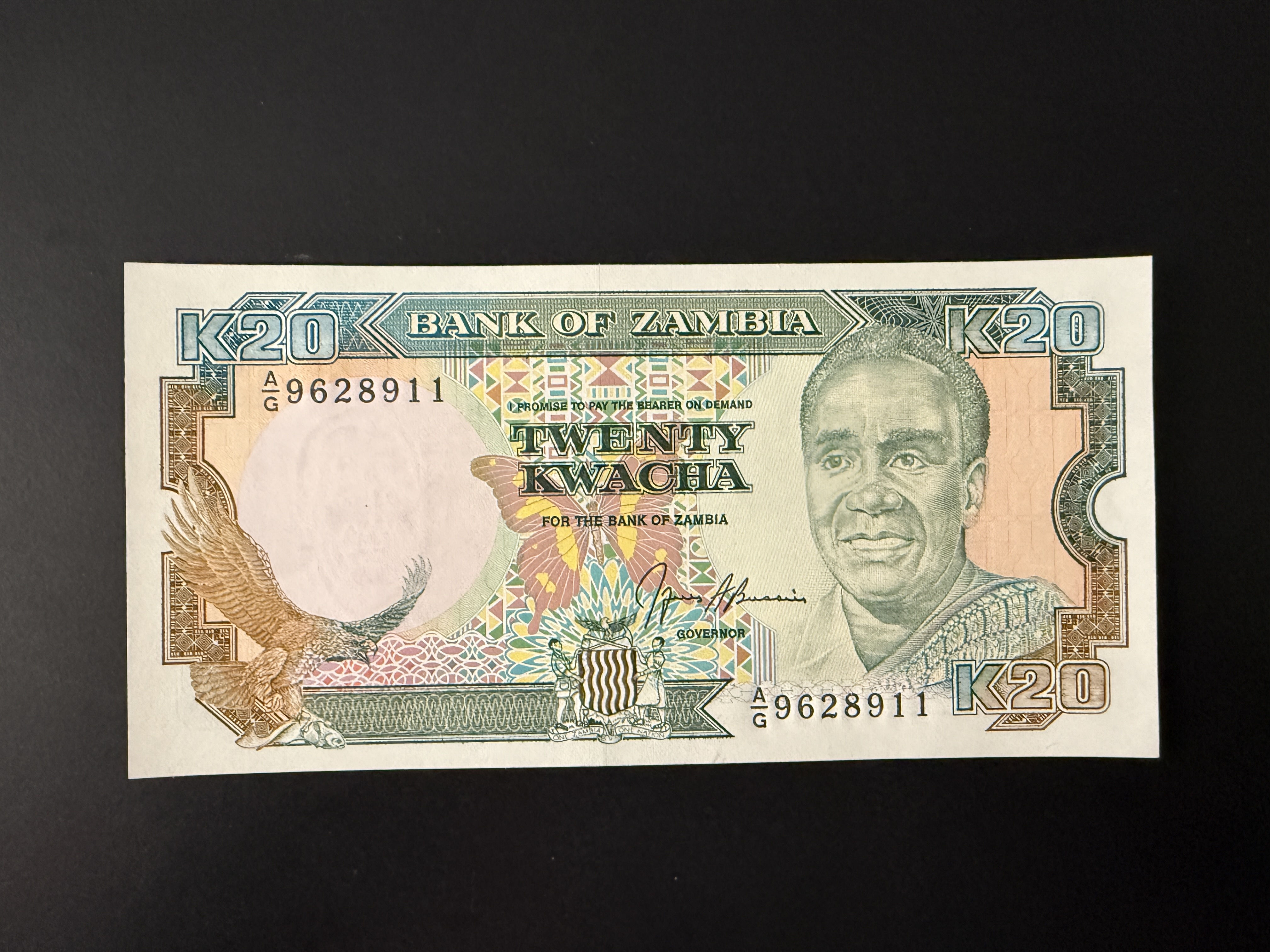 ZAMBIA 20 Kwacha ND (1990-1992) (P.32) UNC