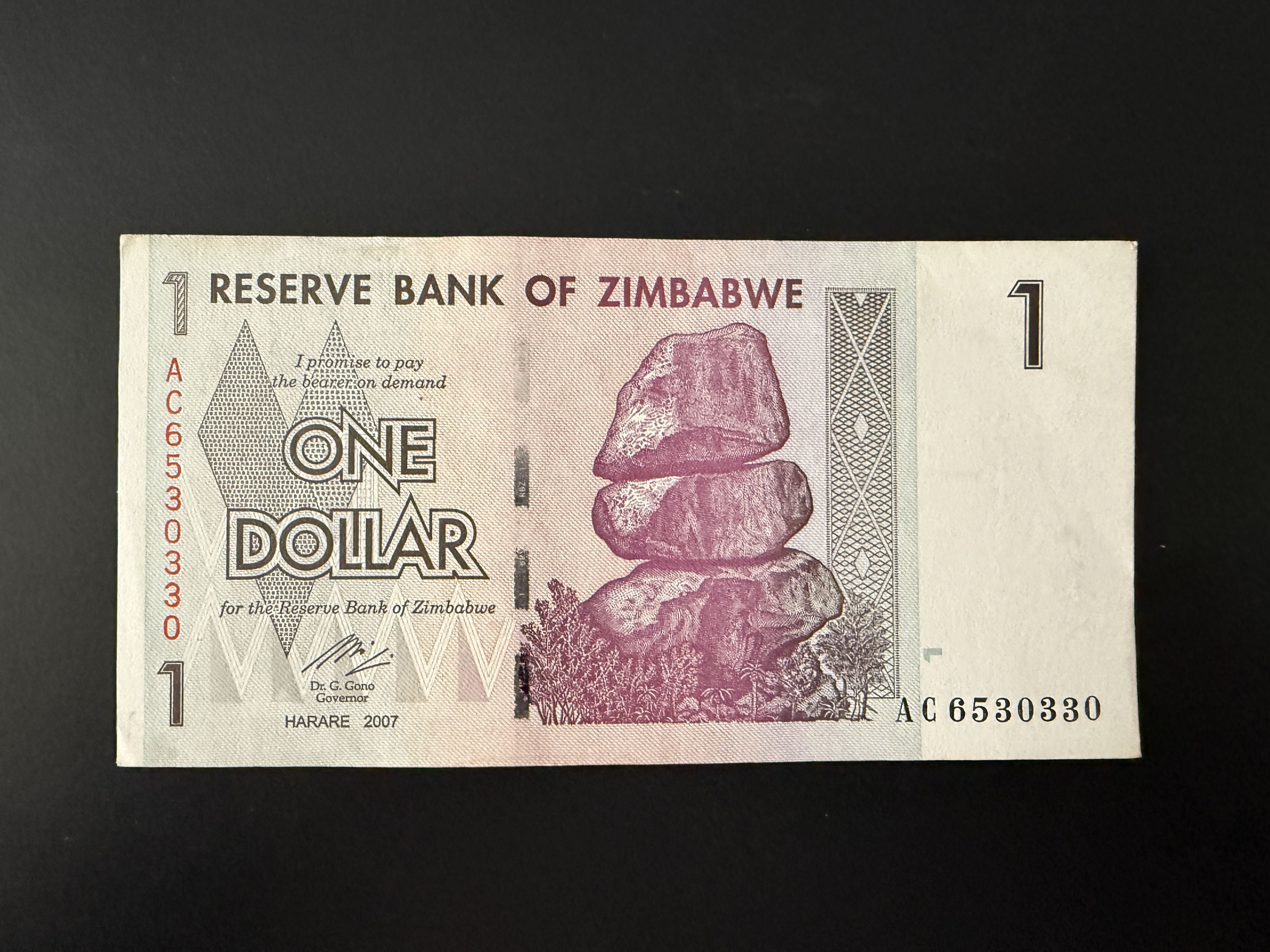 ZIMBABWE 1 Dollar 2007 (P.65) UNC