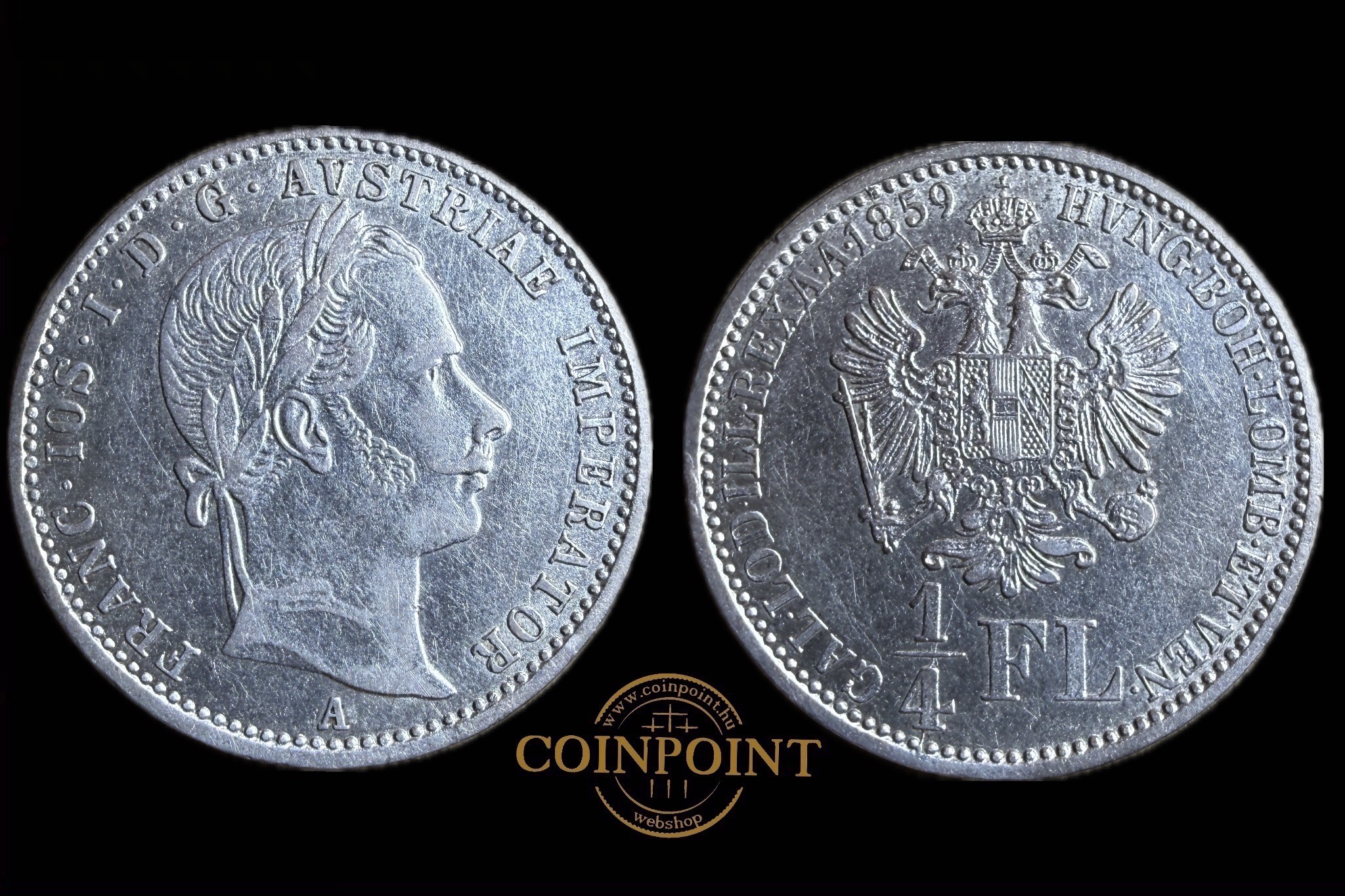 Ferenc József 1/4 Florin 1859A