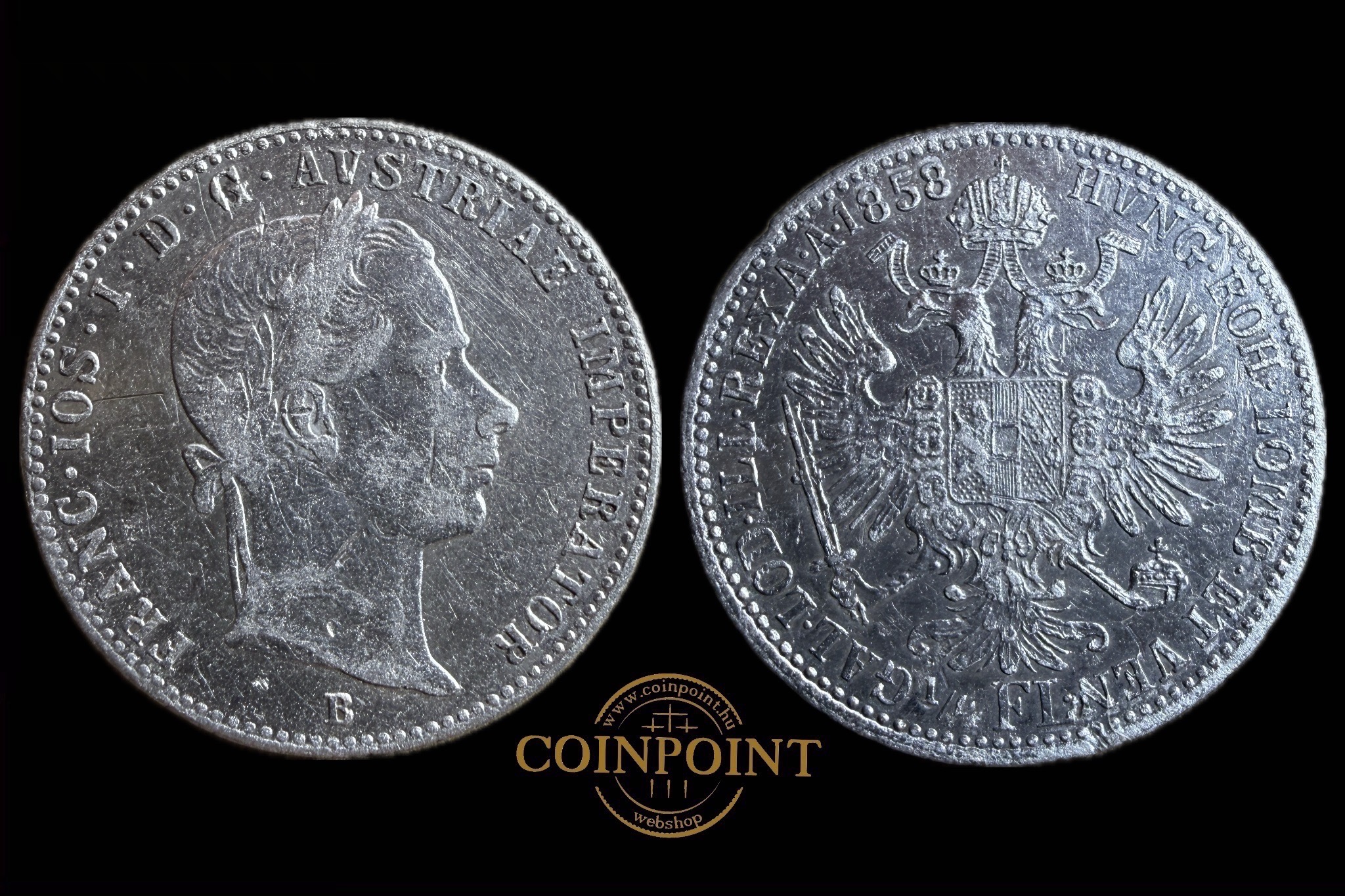 Ferenc József 1/4 Florin 1858B