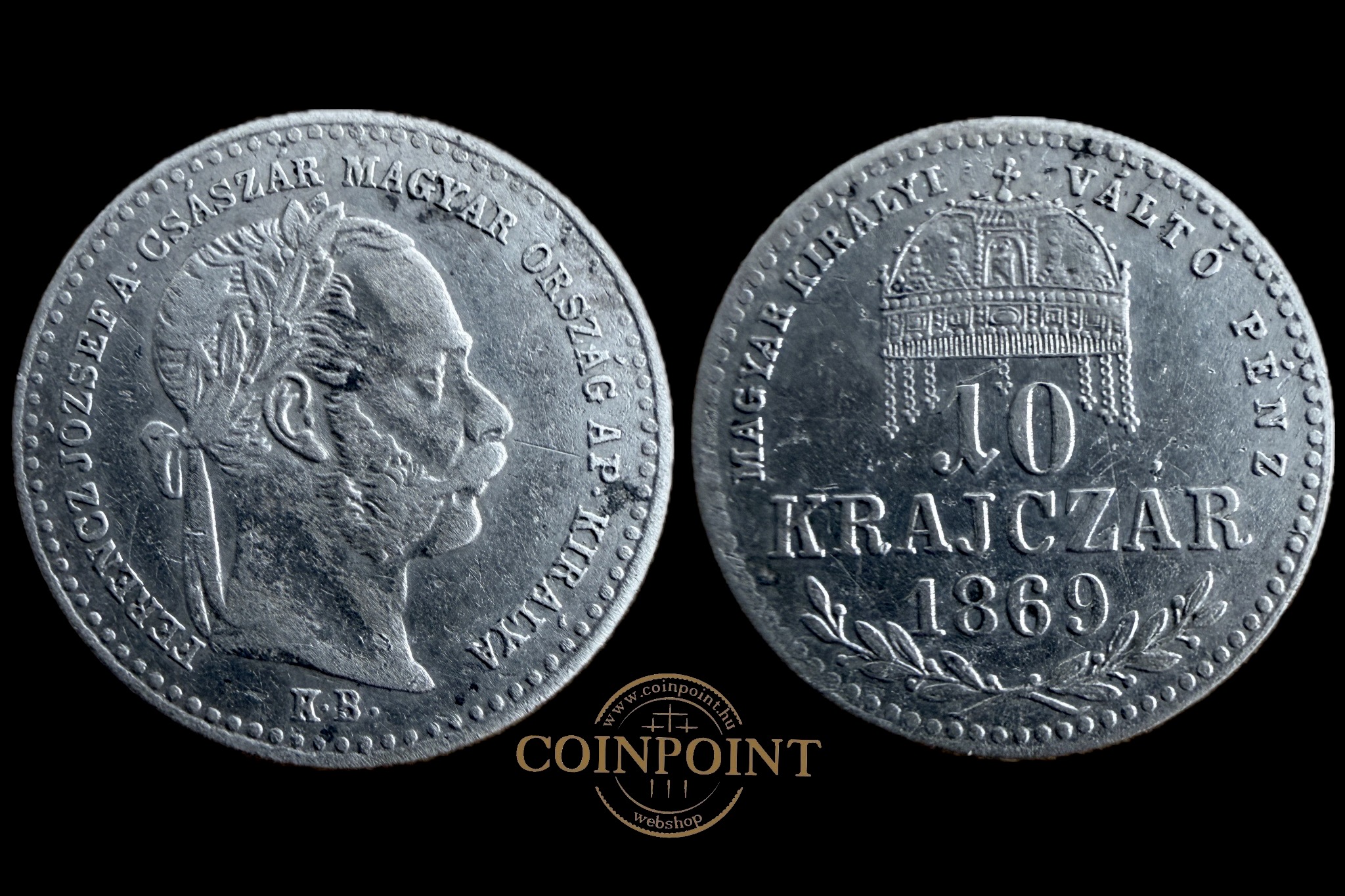 Ferenc József 10 Krajcár 1869 KB