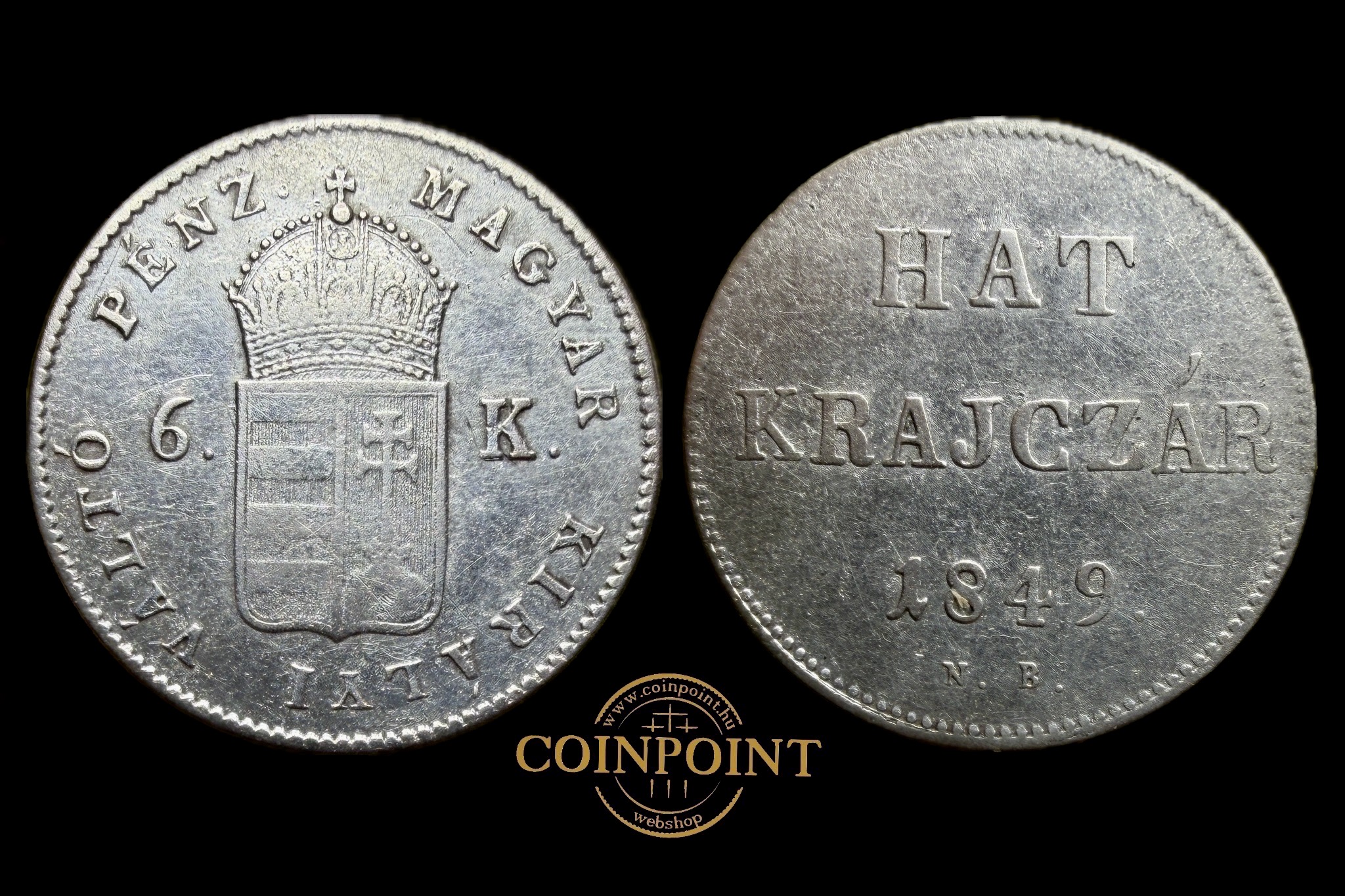 Szabadságharc 6 Krajcár 1849 N-B Adamo B3