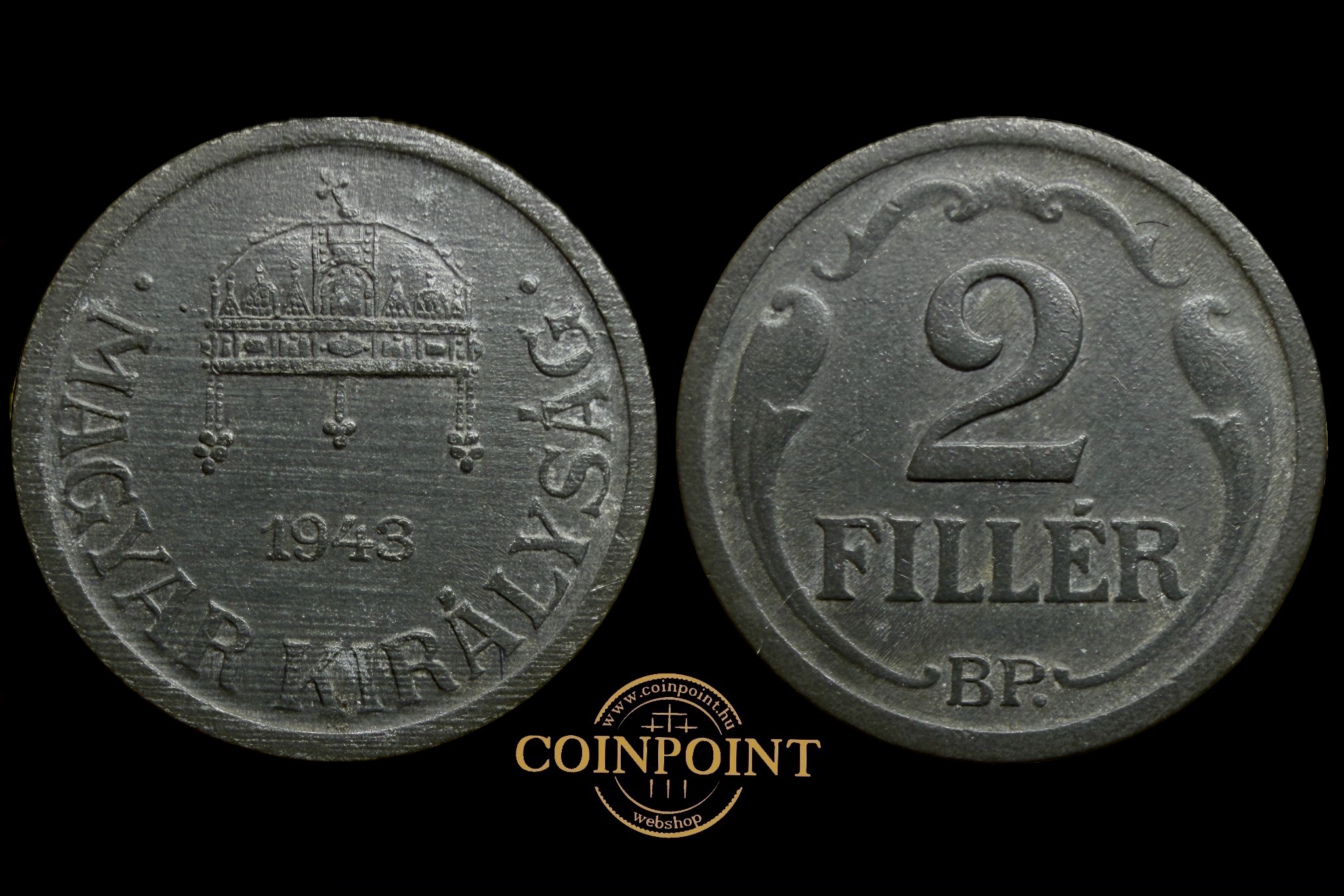 Magyar Királyság 2 Fillér 1943 BP Adamo P2.3