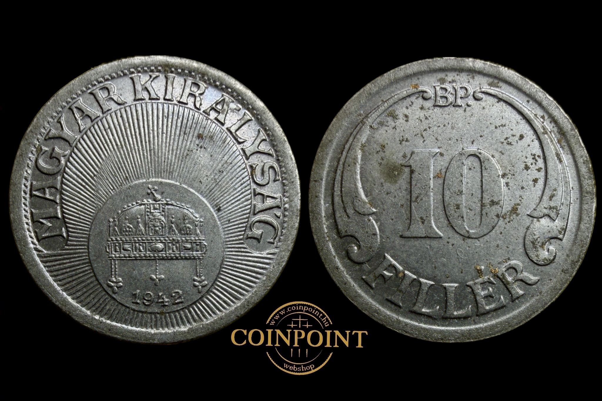 Magyar Királyság 10 Fillér 1942 BP Adamo P3 