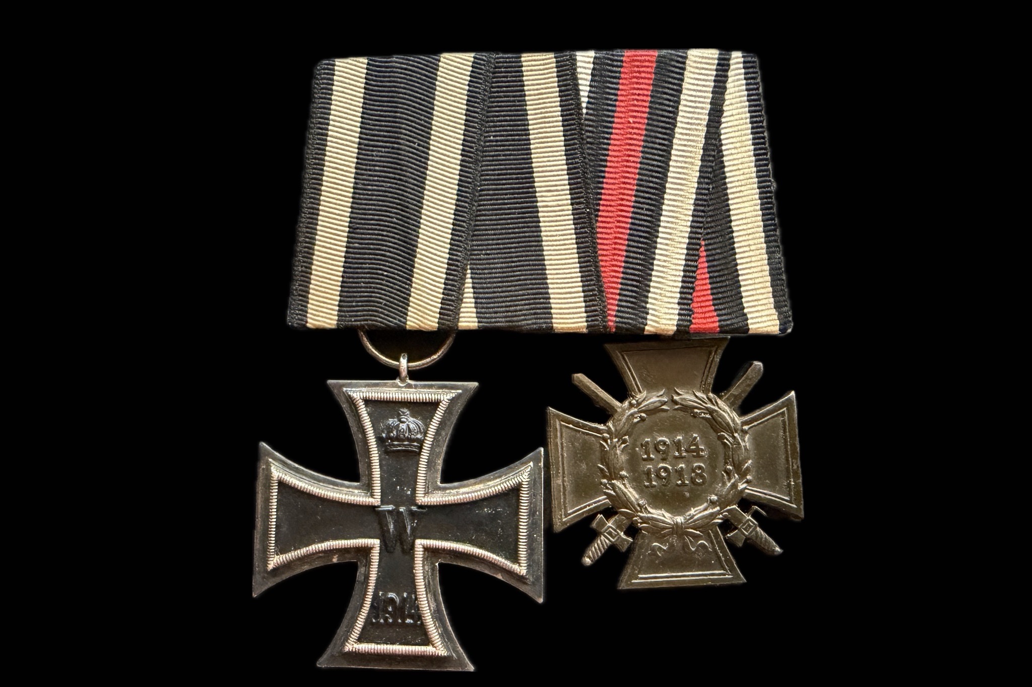 1.Világháború Vaskereszt II. osztály és kardos Hindenburg-kereszt