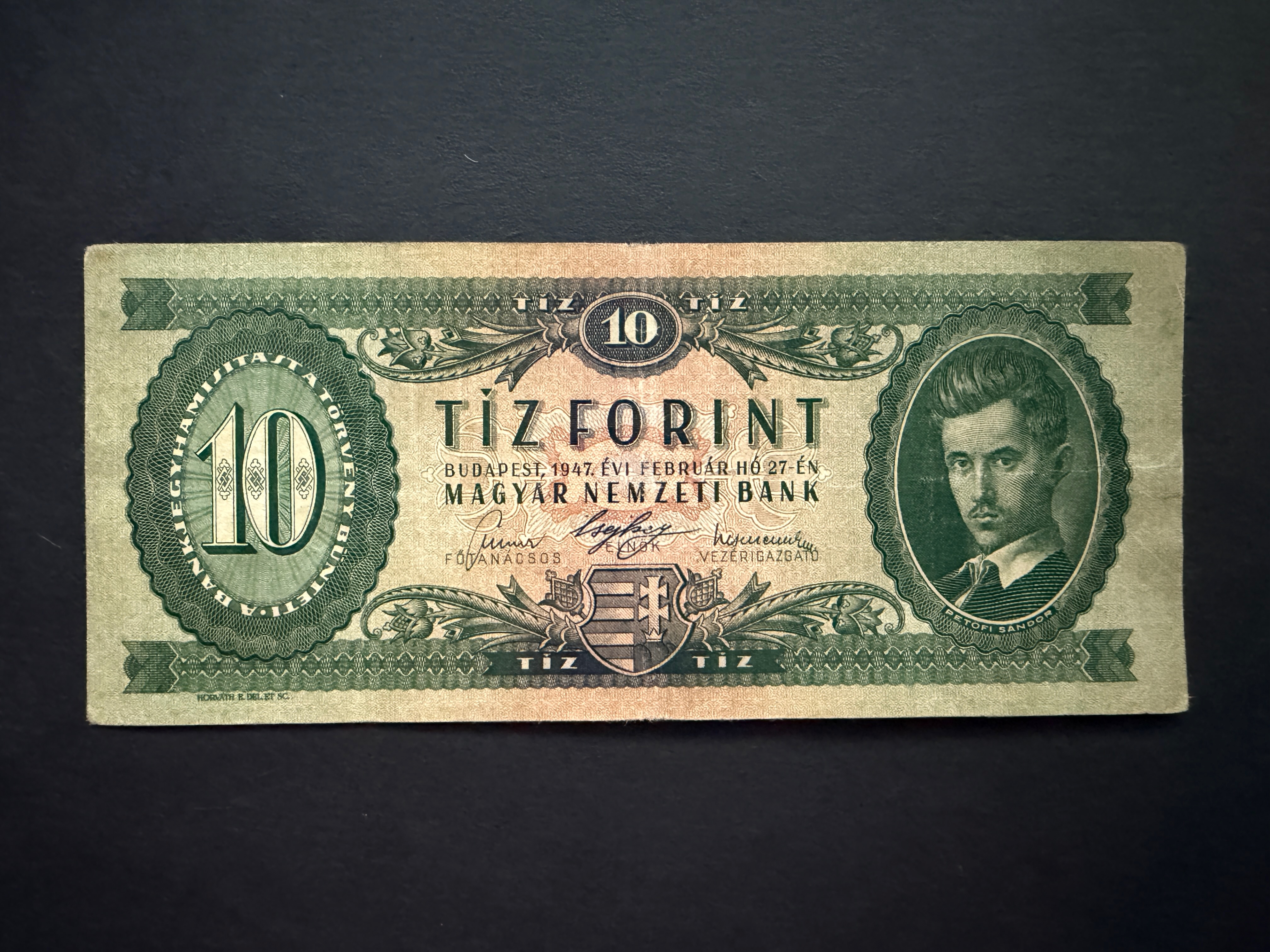 10 Forint 1947 VF Adamo F2