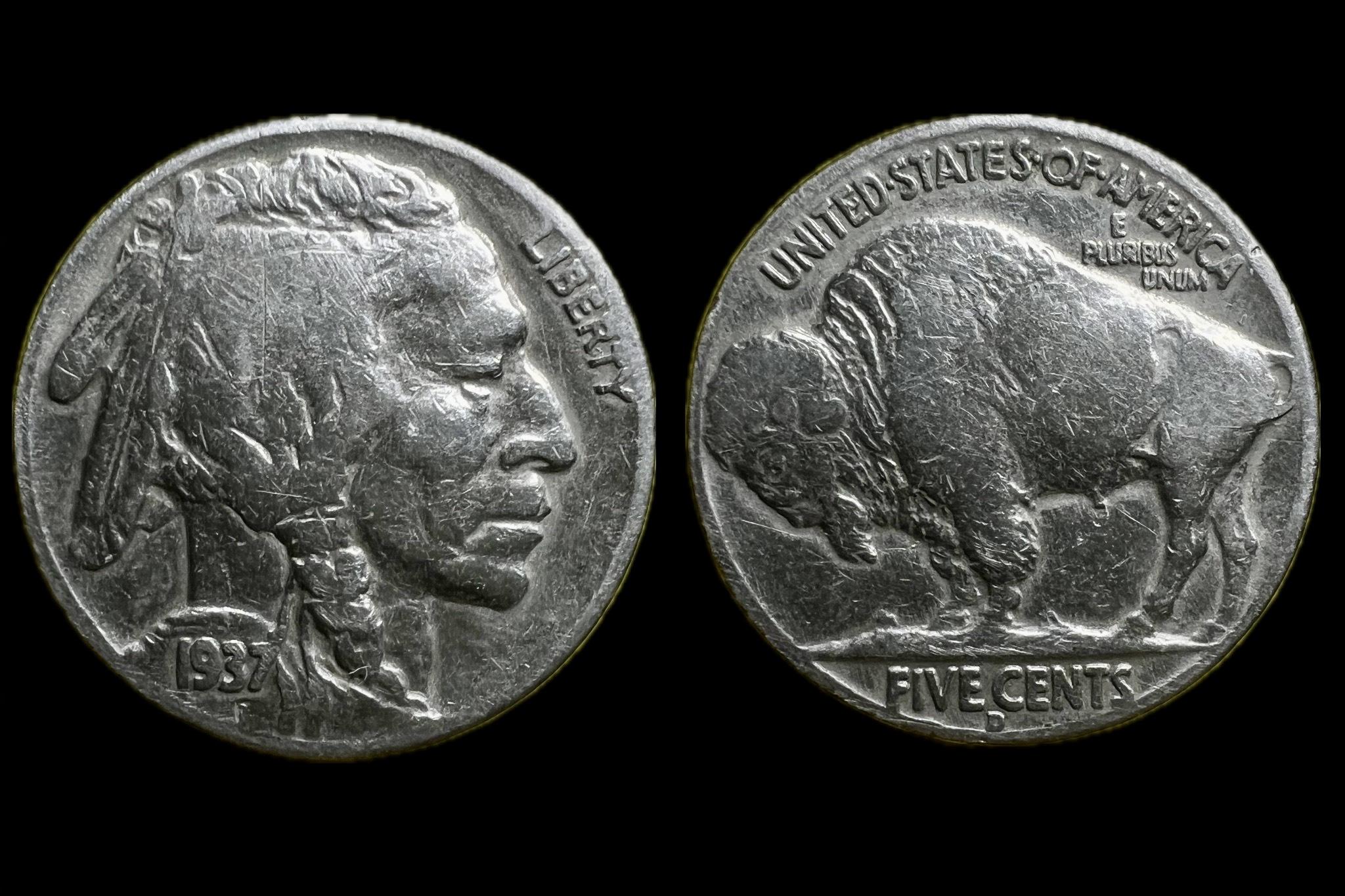USA 5 Cent 1937 D KM 134  