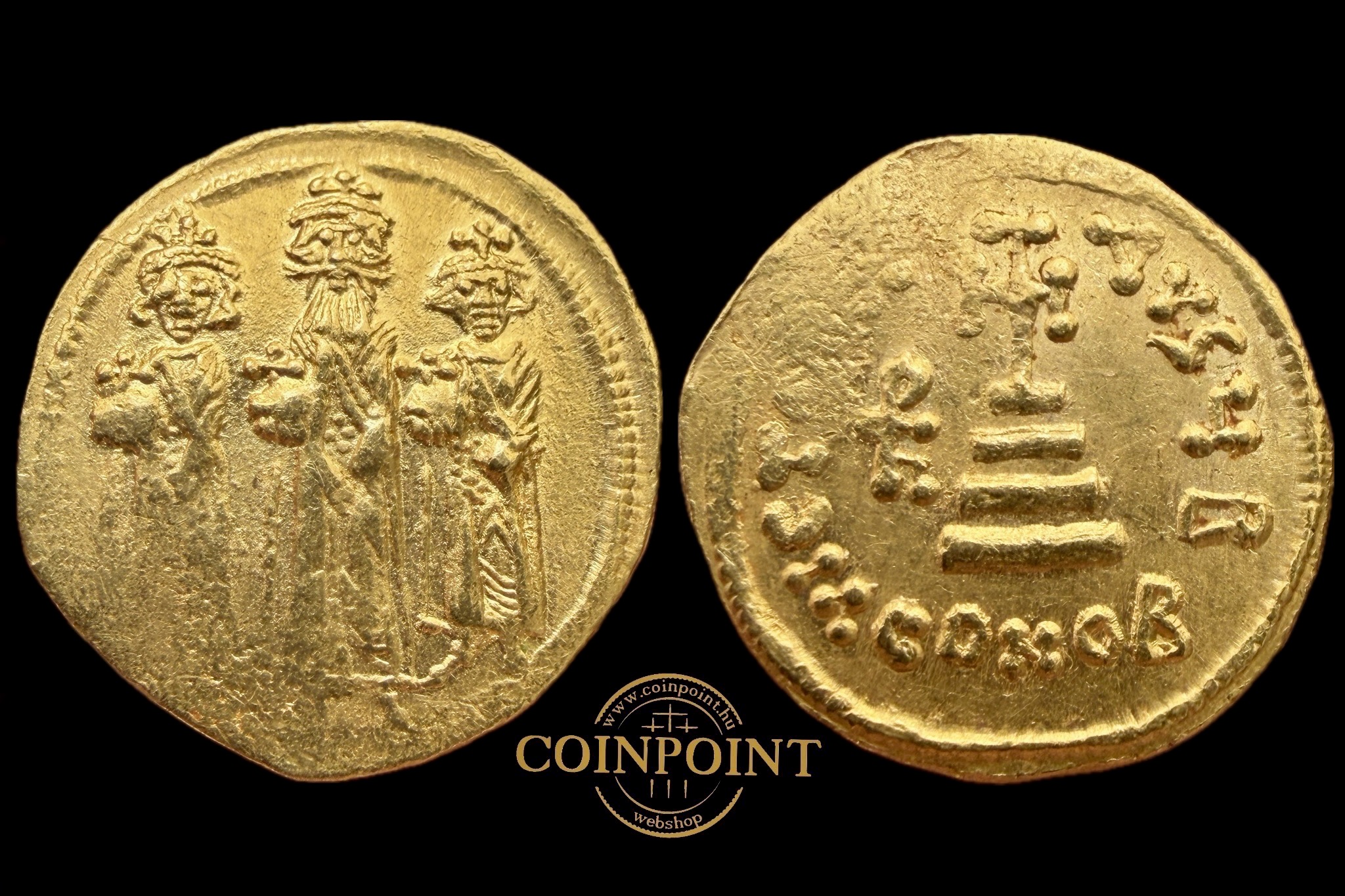 Heraclius és Heraclius Constanine (i.sz.639-641) Solidus Constantinapoly Sear 769