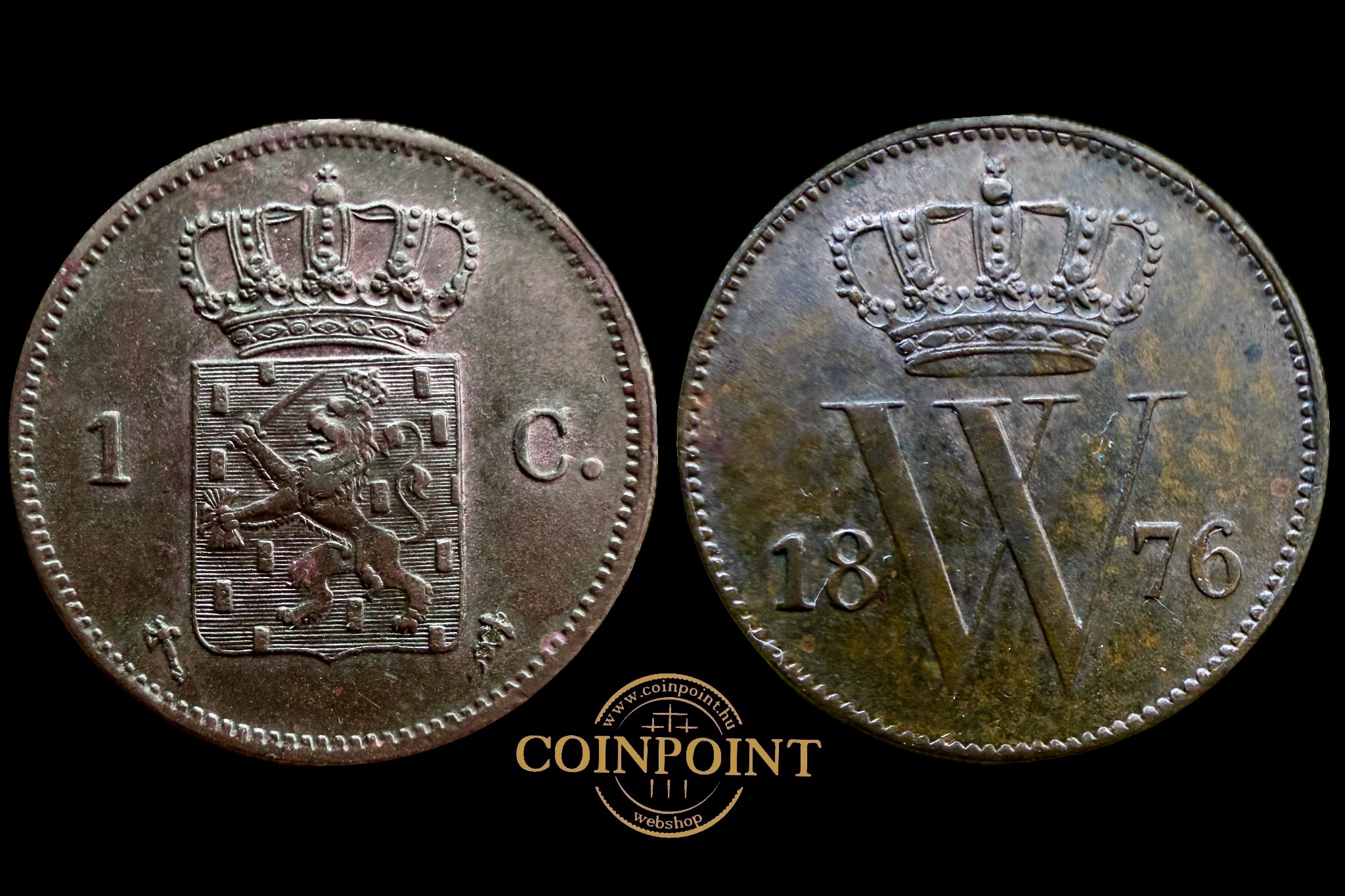 Hollandia III.Wilhelm 1 Cent 1876 aUNC