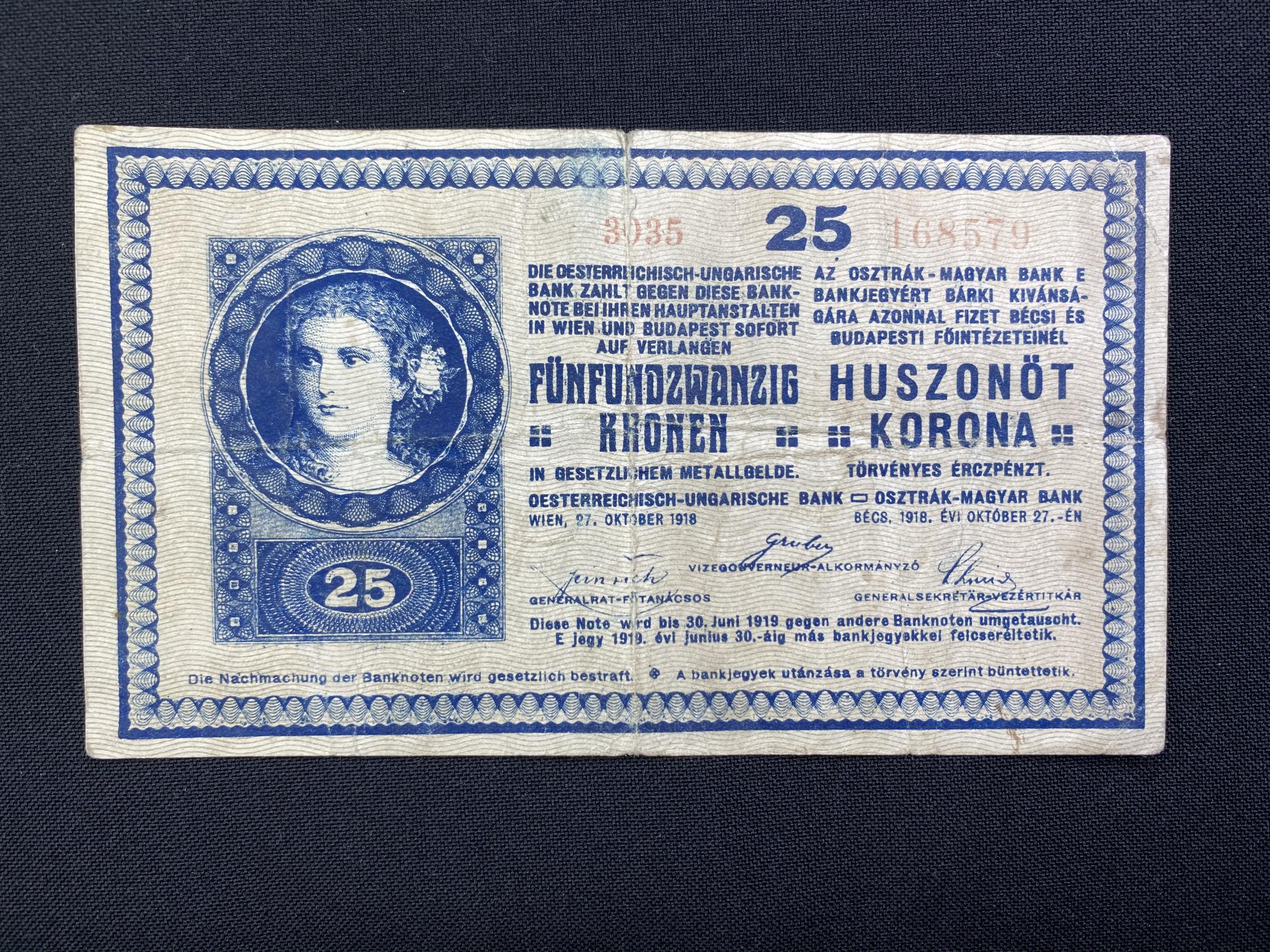 25 Korona 1918 Adamo K22.1 F