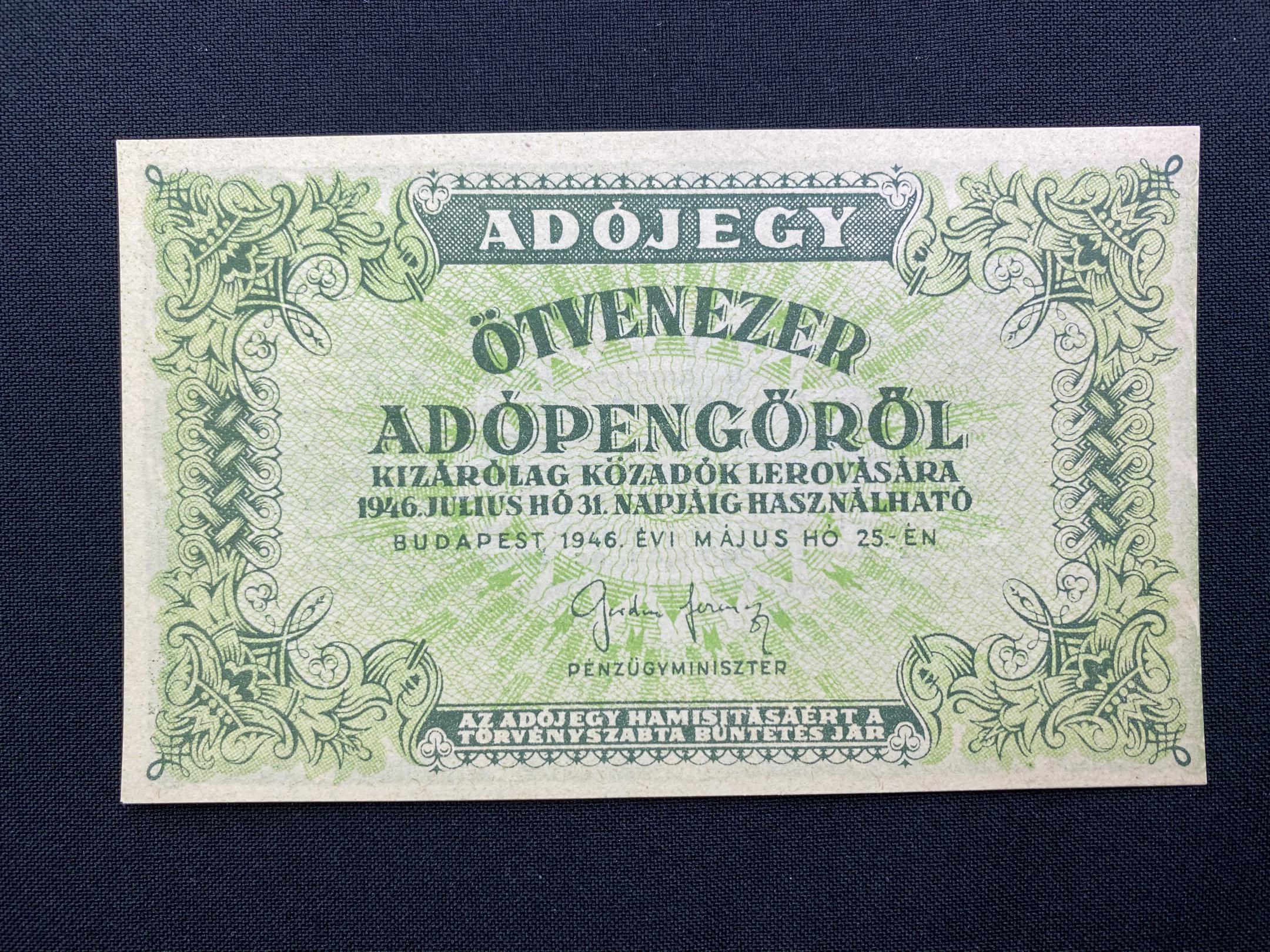 Ötvenezer Adópengő Adamo P50Ah aUNC