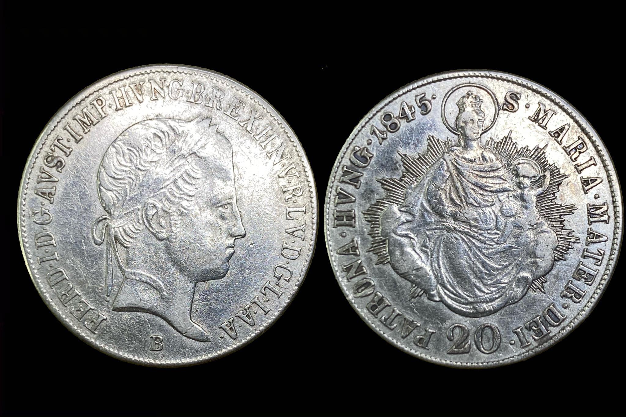 V. Ferdinánd 20 kreutzer (1845)B