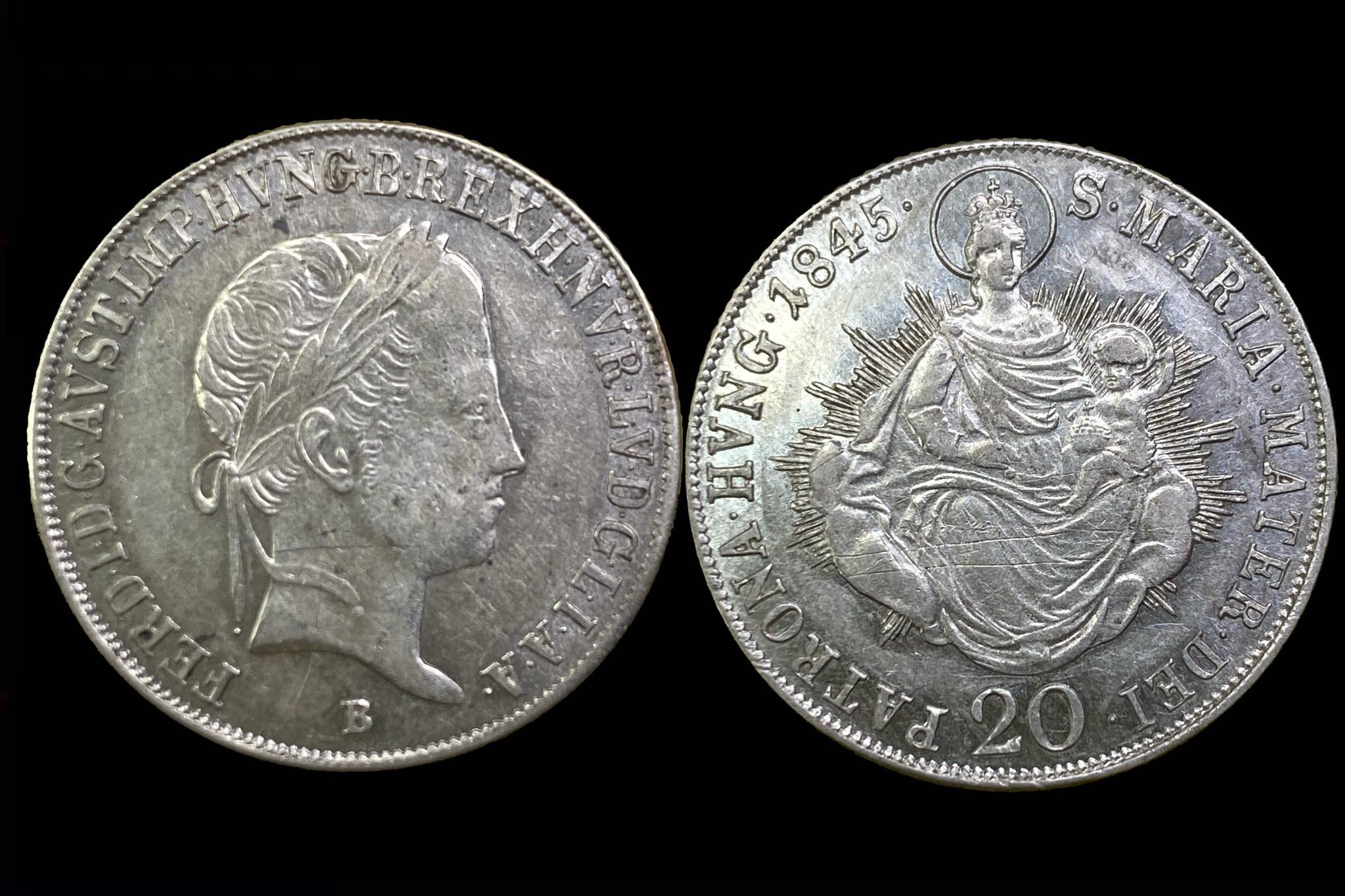 V. Ferdinánd 20 kreutzer (1845)B