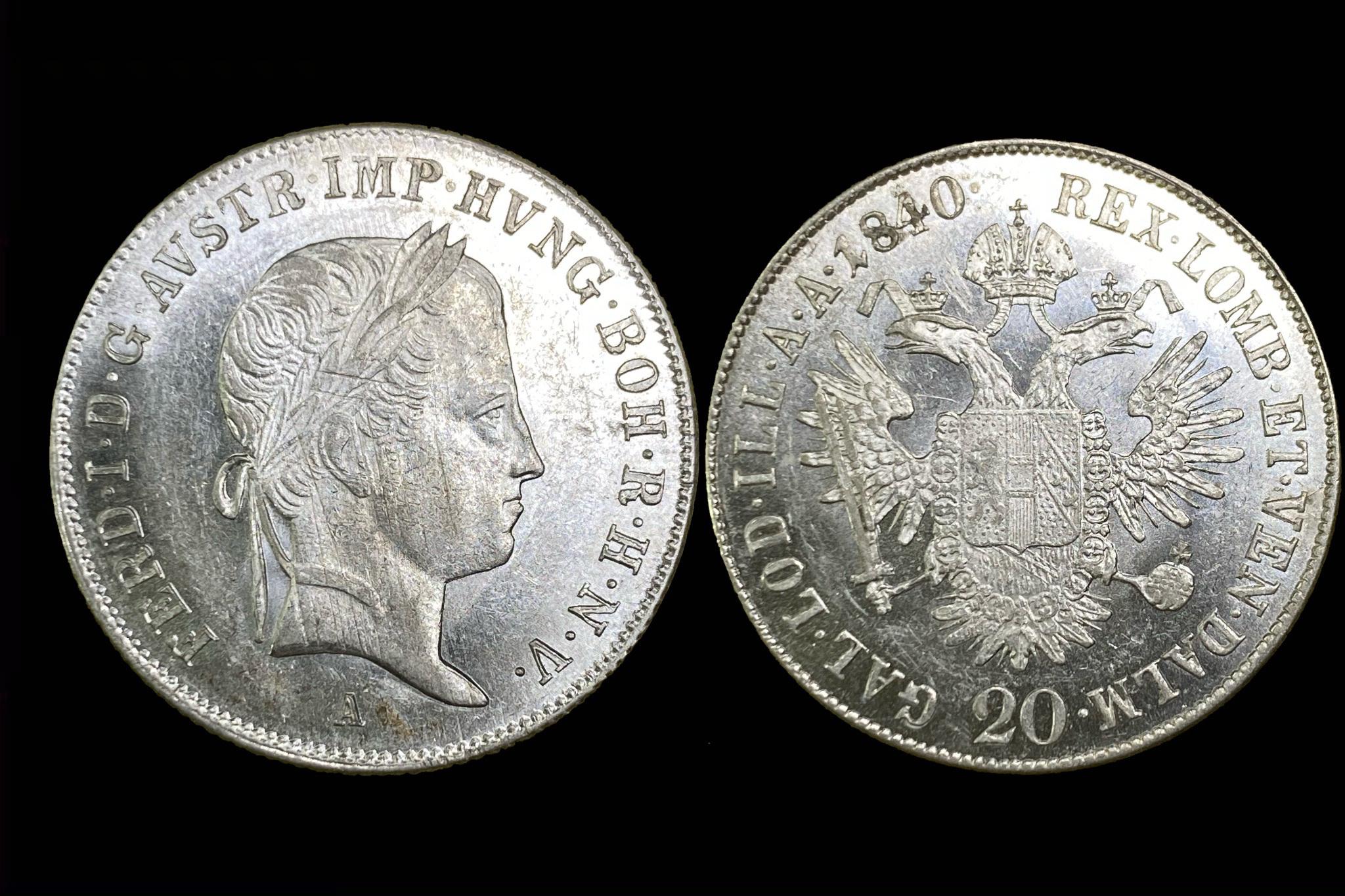 V. Ferdinánd 20 kreutzer (1840)A