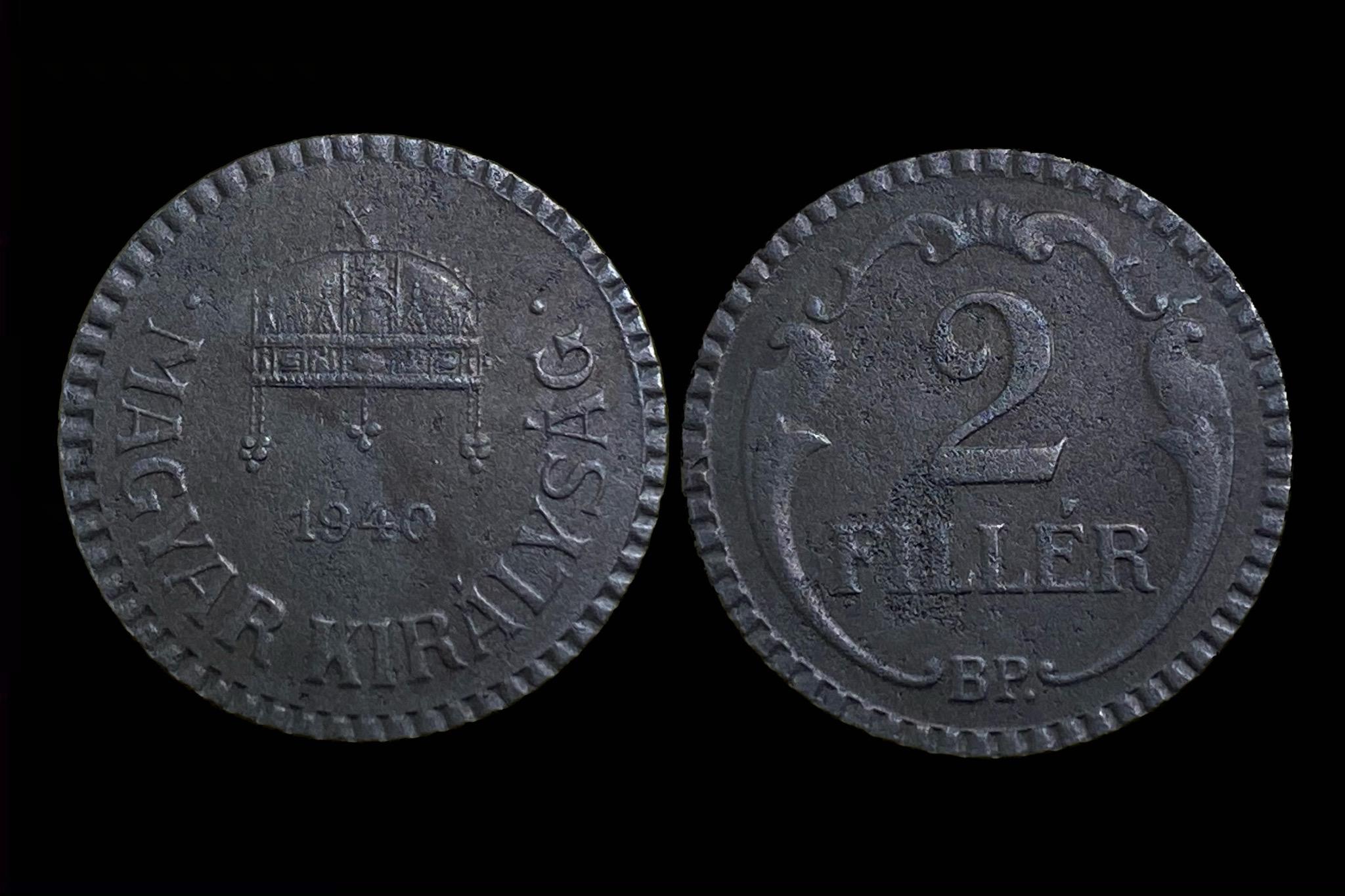 (1940) 2 fillér rovátkolt Adamo P 2.2