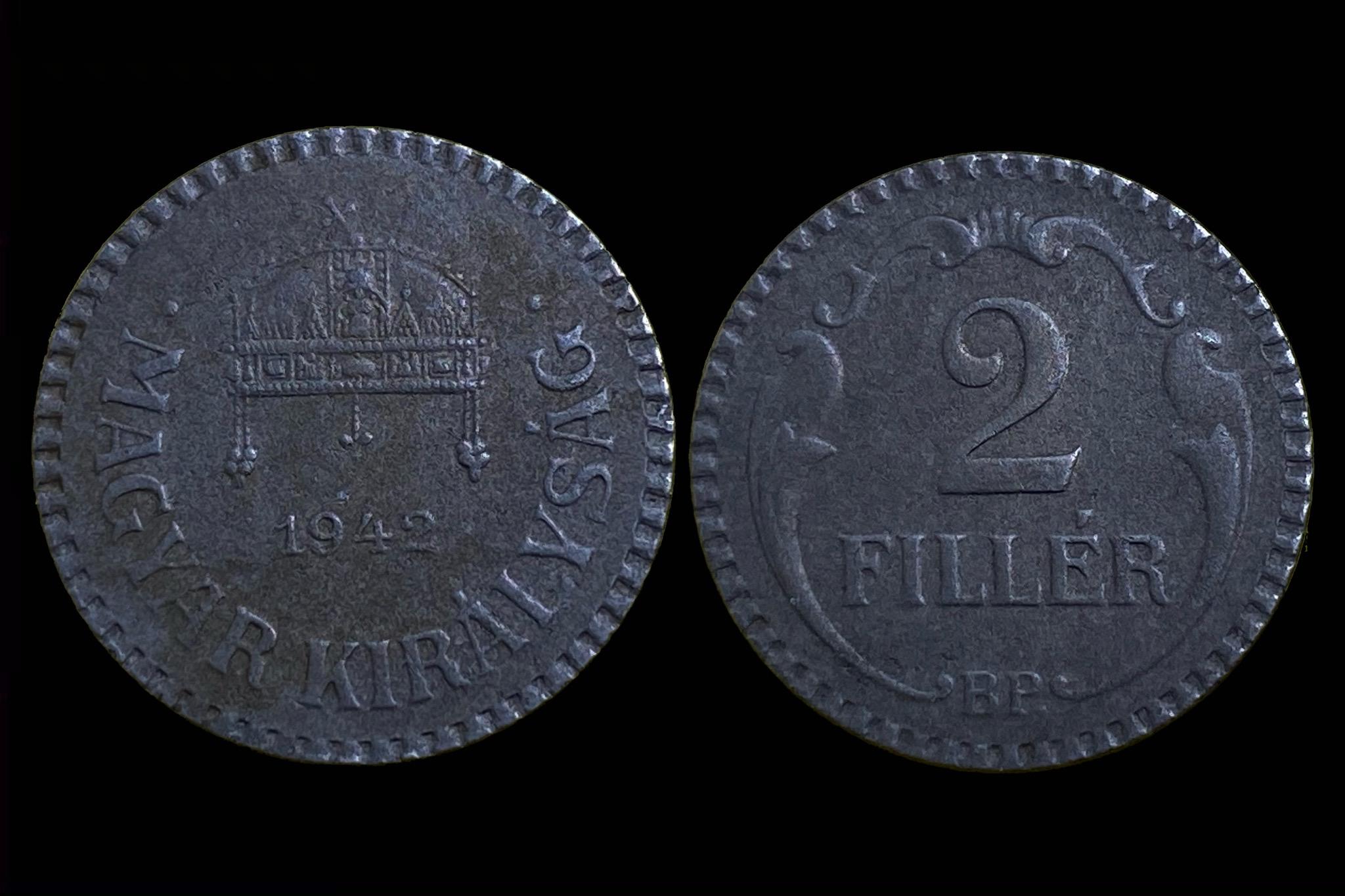 (1942) 2 fillér rovátkolt Adamo P 2.2