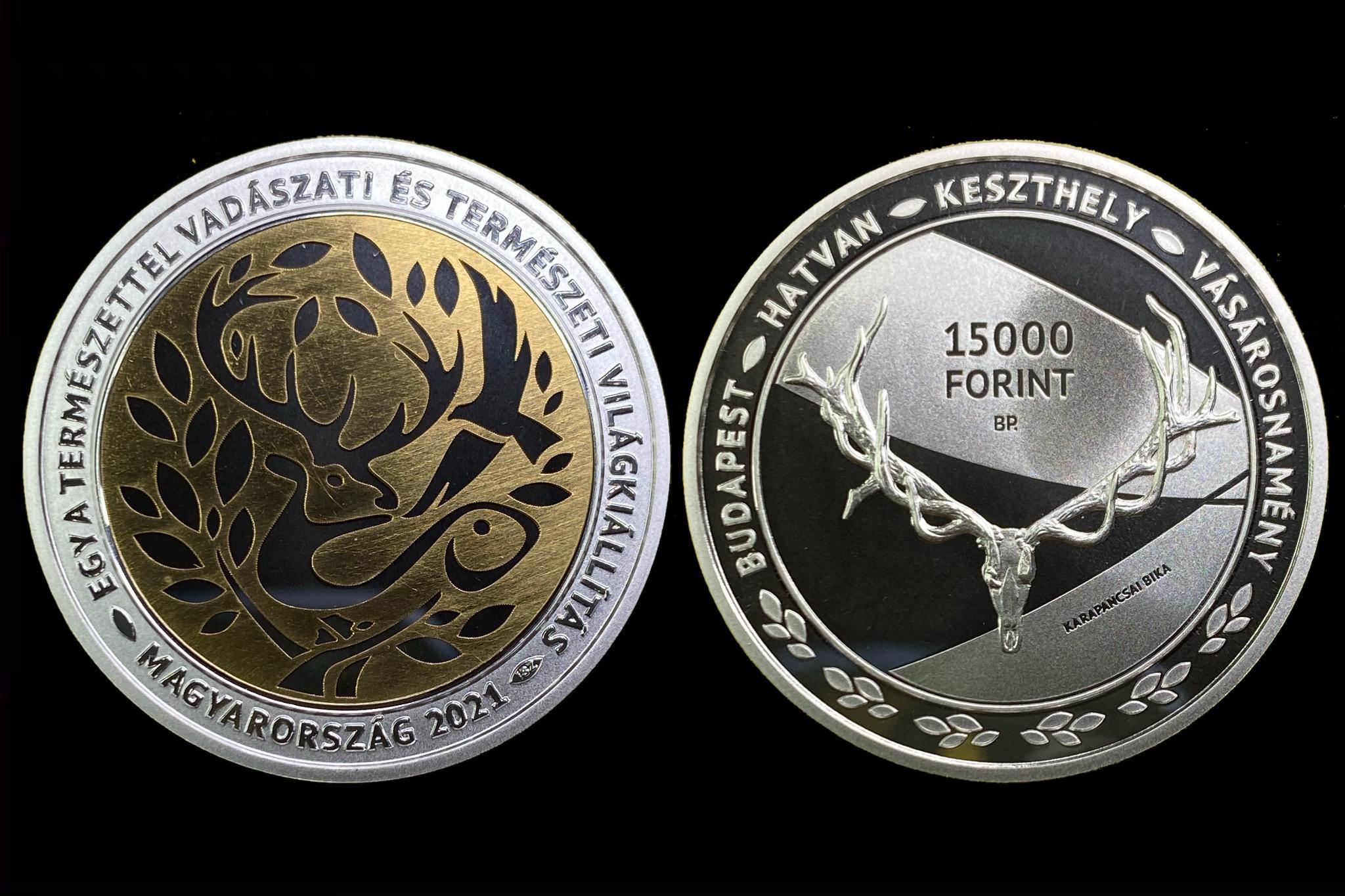 2021. évi Vadászati Világkiállítás silver emlékérme UNC prospektussal