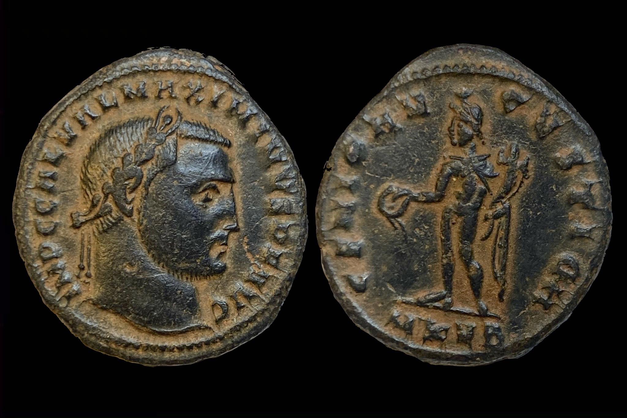 MAXIMINUS II. follis RIC VI 66c