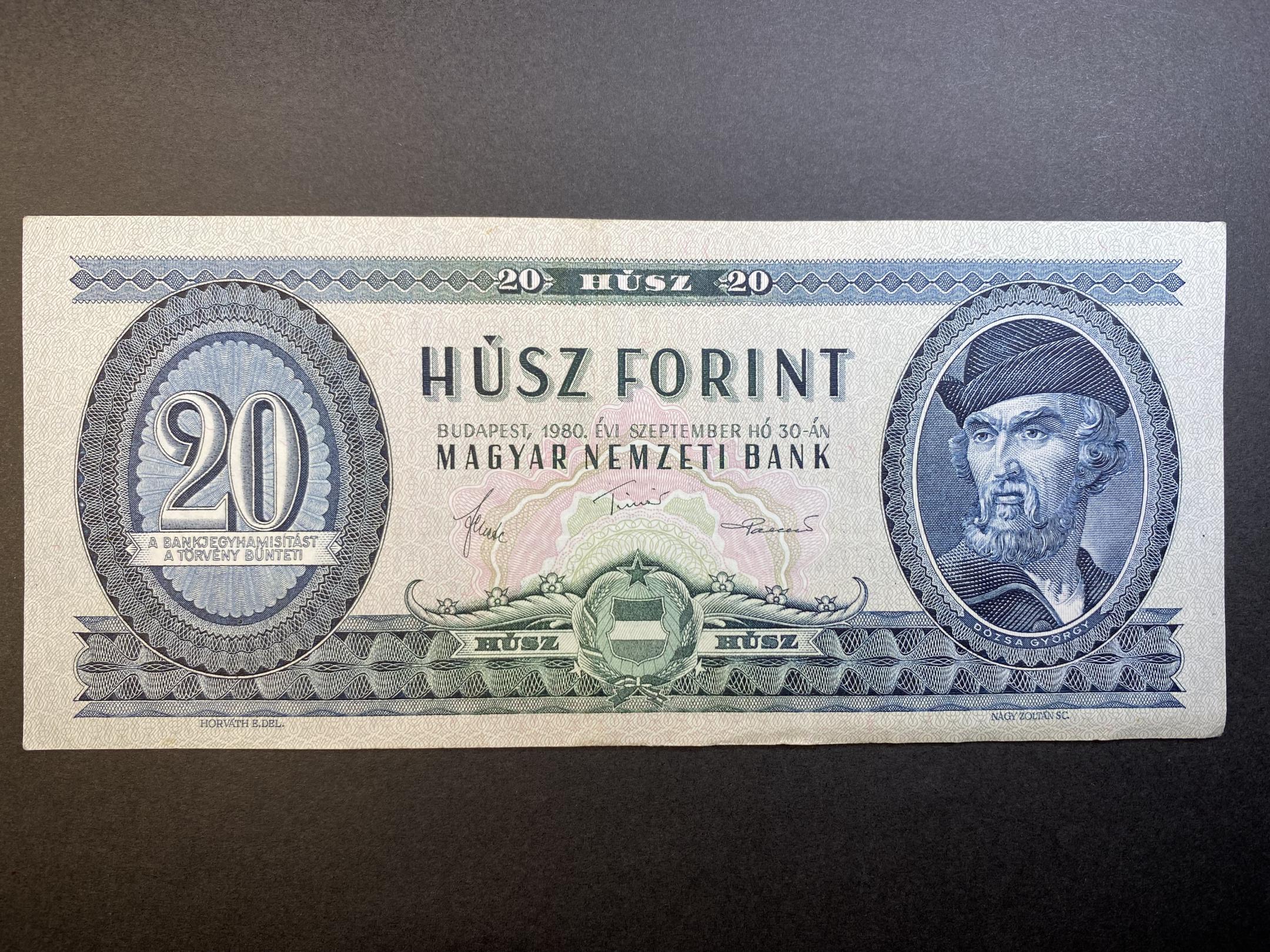 20 Forint (1980C) EF Adamo F17