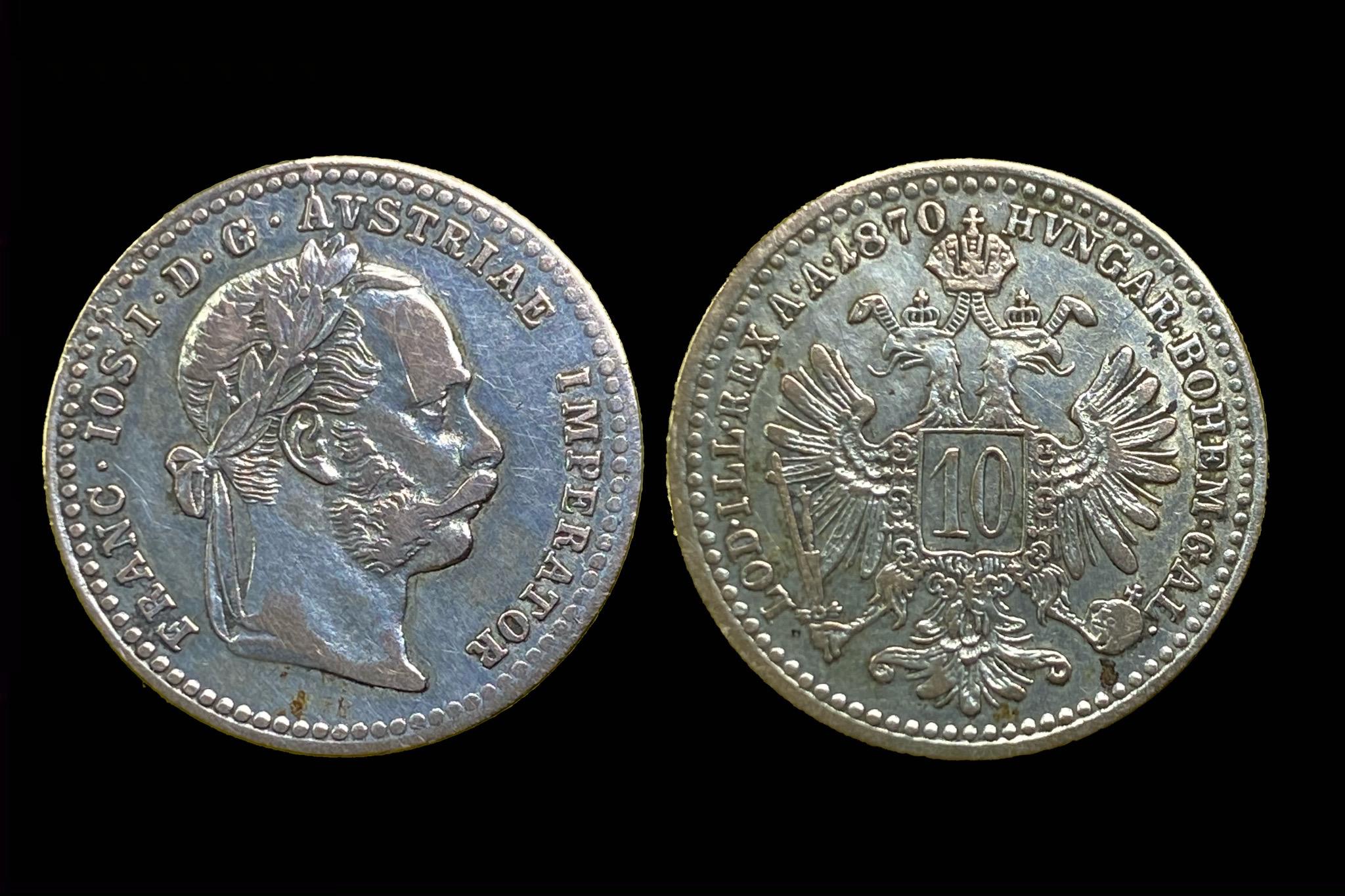 Franz Joseph 10 kreutzer (1870) 