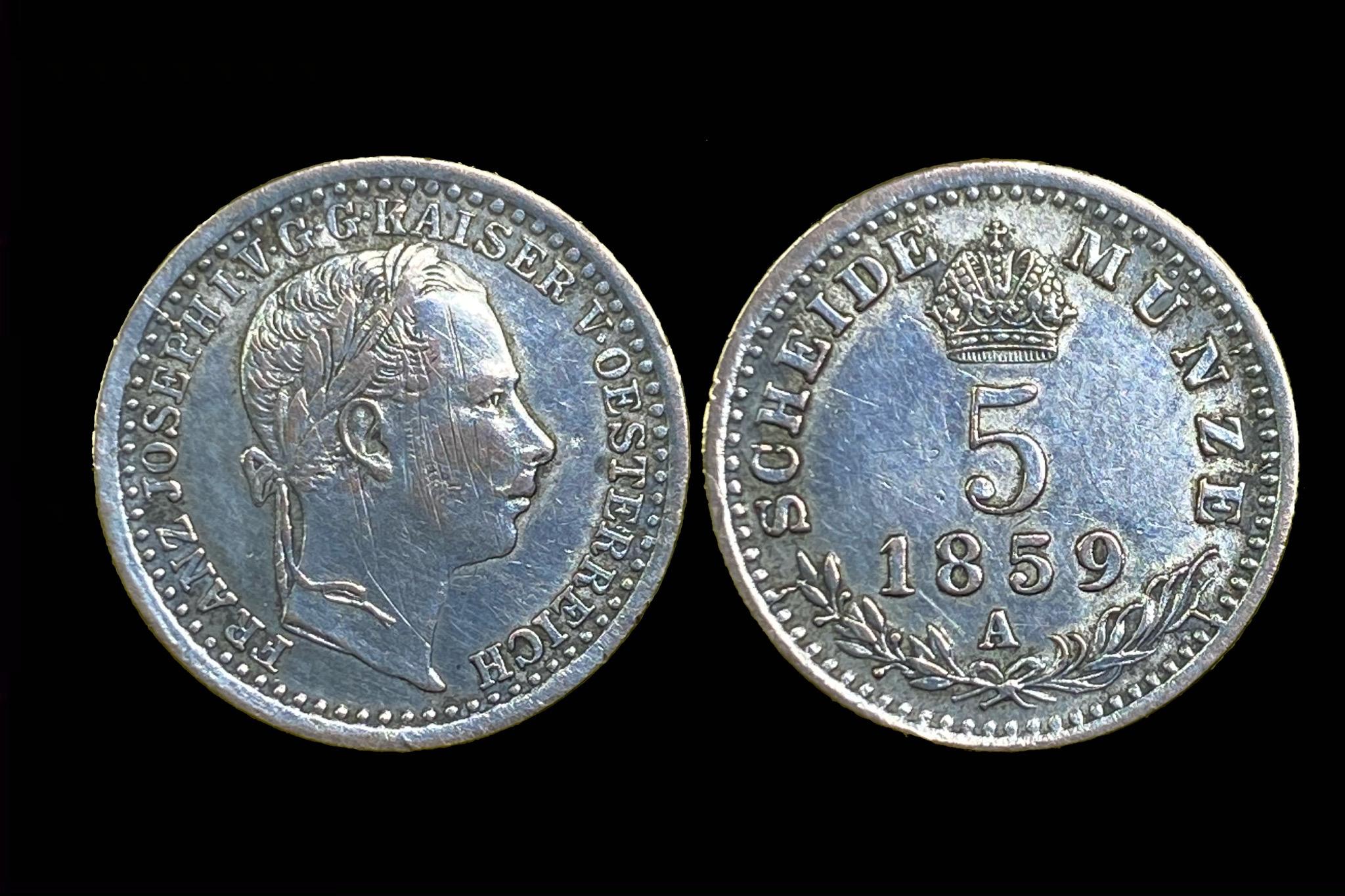 Franz Joseph 5 kreutzer (1859)A Frühwald 1612. (J.324)