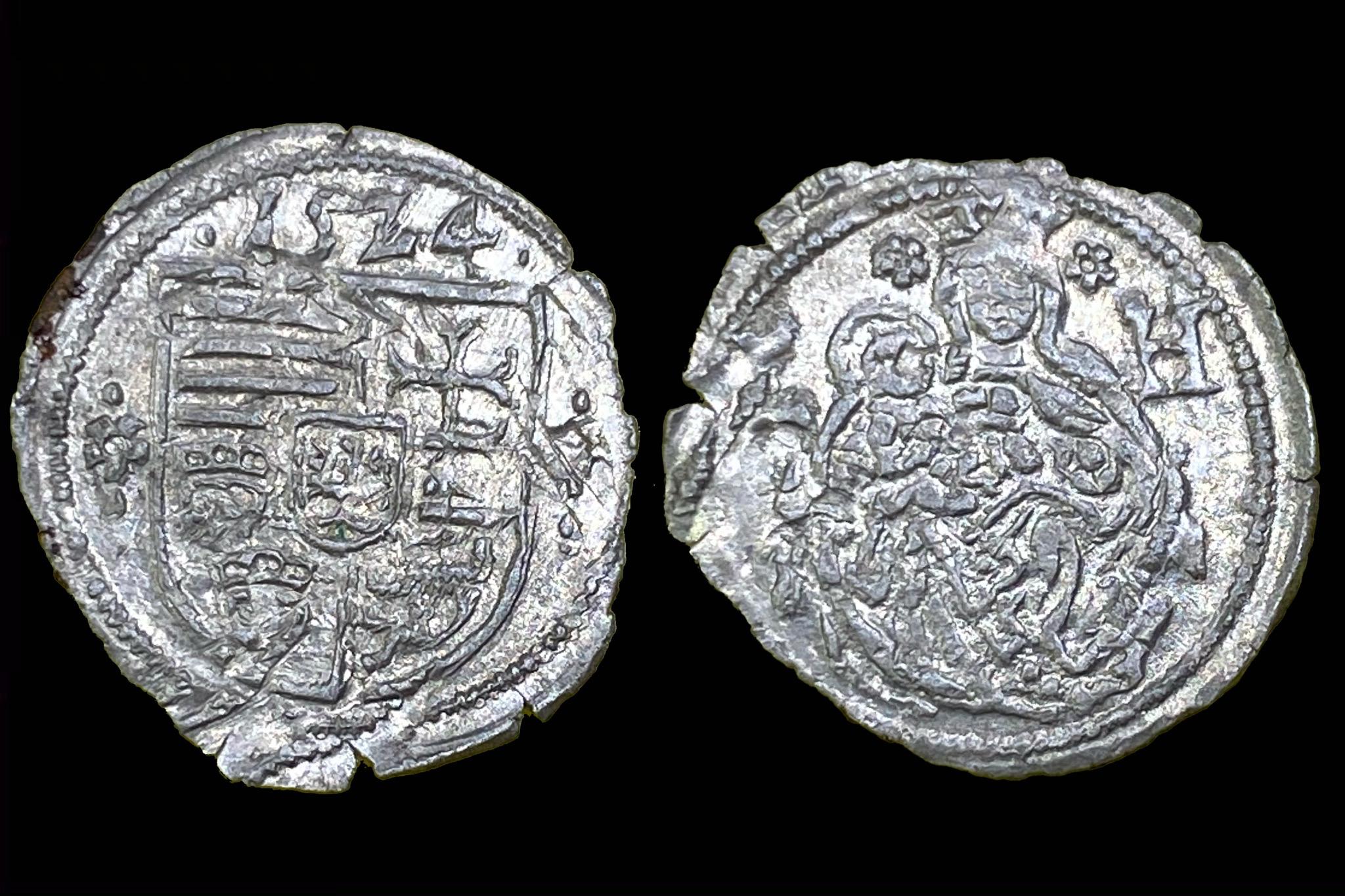 II. Louis denar Phol-258 7 +virág szigla RR! (1524 Hermannstadt Paulus Árthándy)