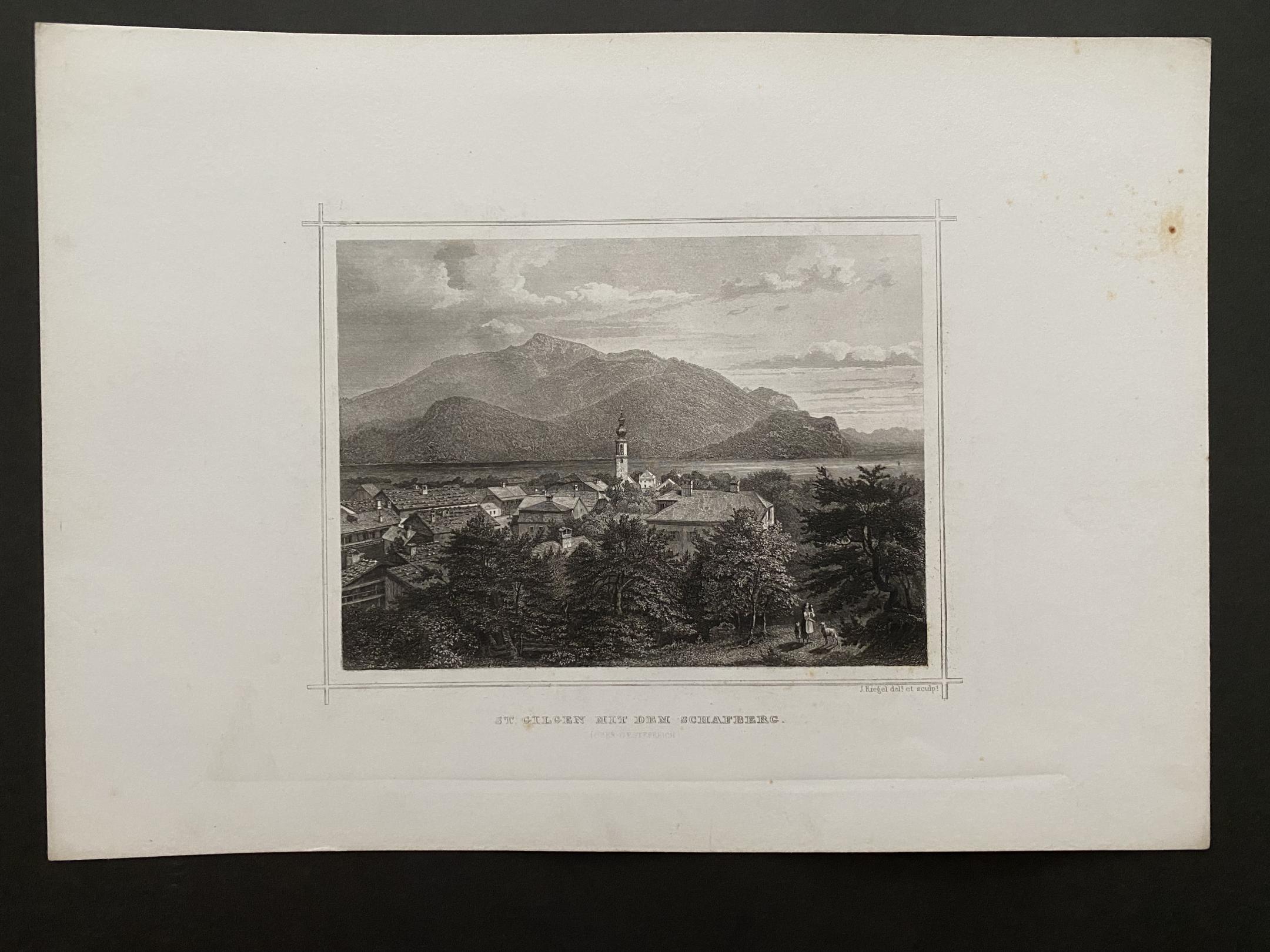 Az Osztrák-Magyar Monarchia Kiadja: Neuland Károly müv.intézete Frankfurtban 1892. St. Gilgen mit dem Schafberg