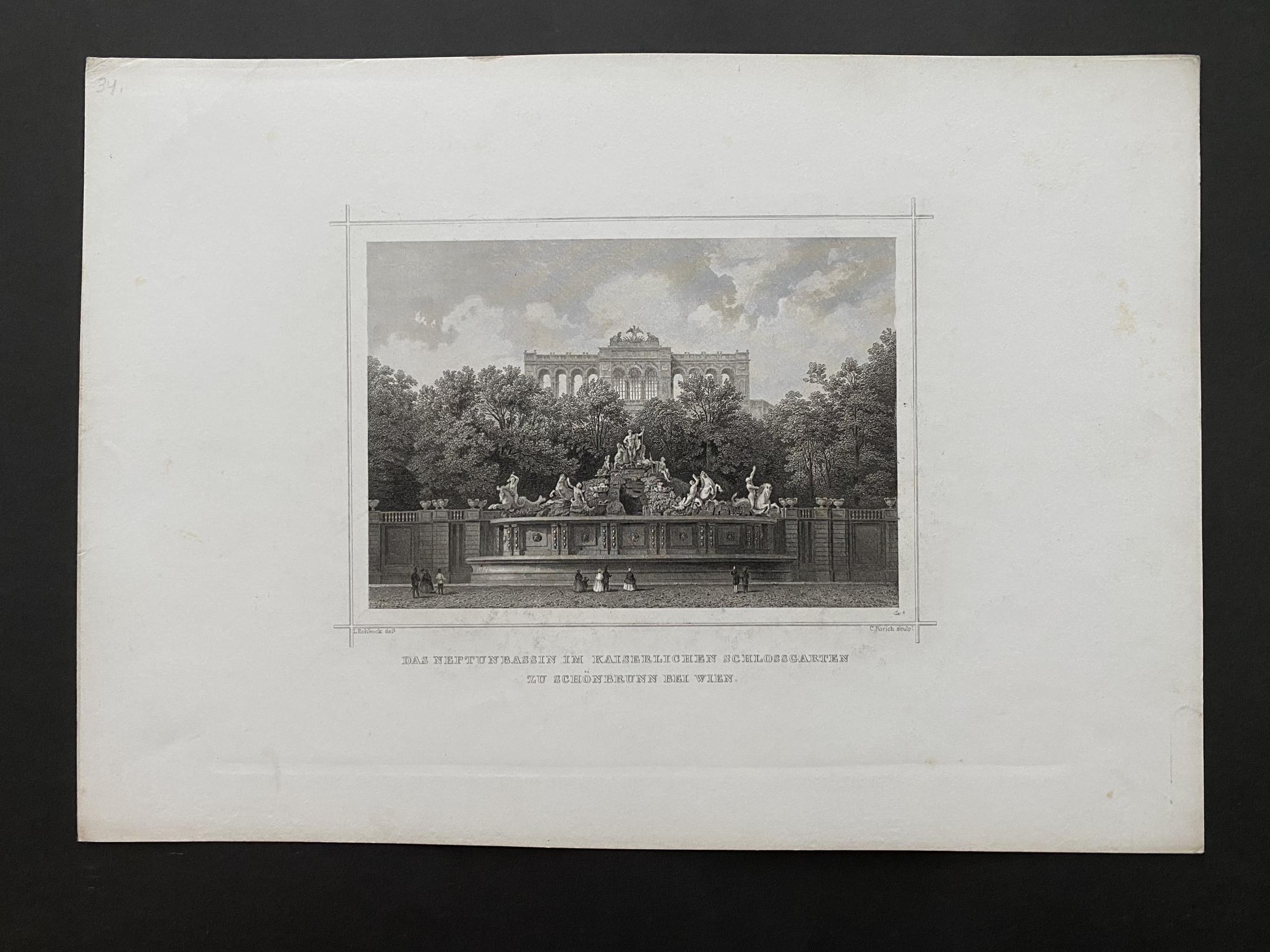 Az Osztrák-Magyar Monarchia Kiadja: Neuland Károly müv.intézete Frankfurtban 1892. Das Neptunbassin im Kaiserlichen Schlossgarten zu Schönbrunn bei Wien