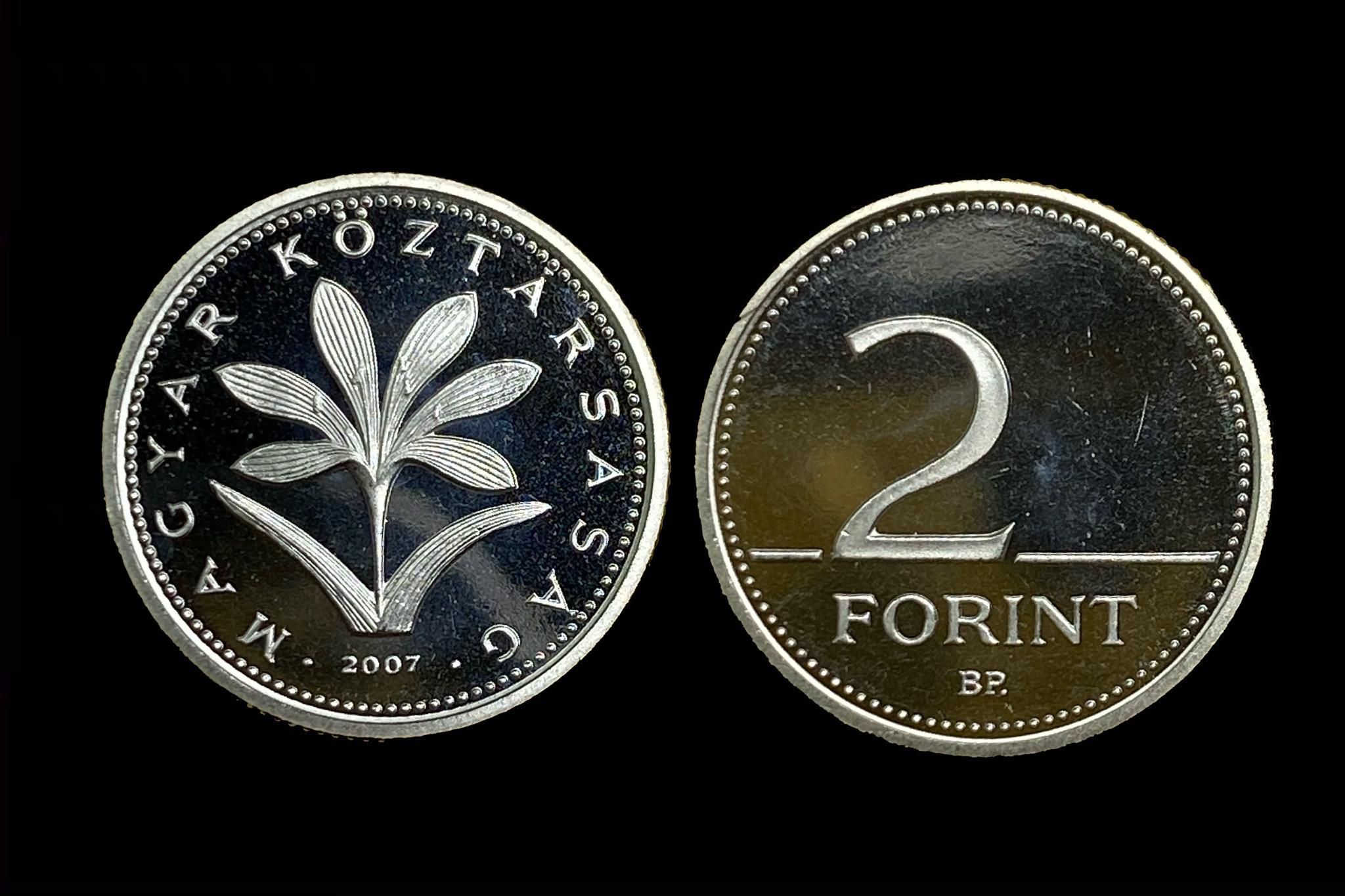 2 Forint (2007) UNC Proof Tükörveret Adamo F7.5