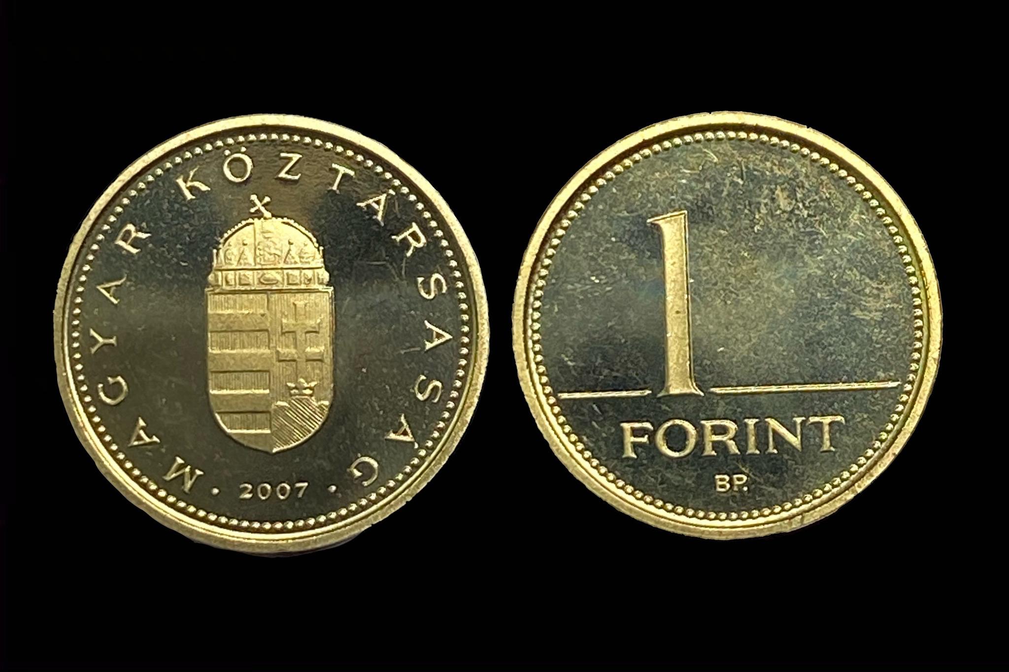 1 Forint (2007) UNC Proof Tükörveret Adamo F6.4