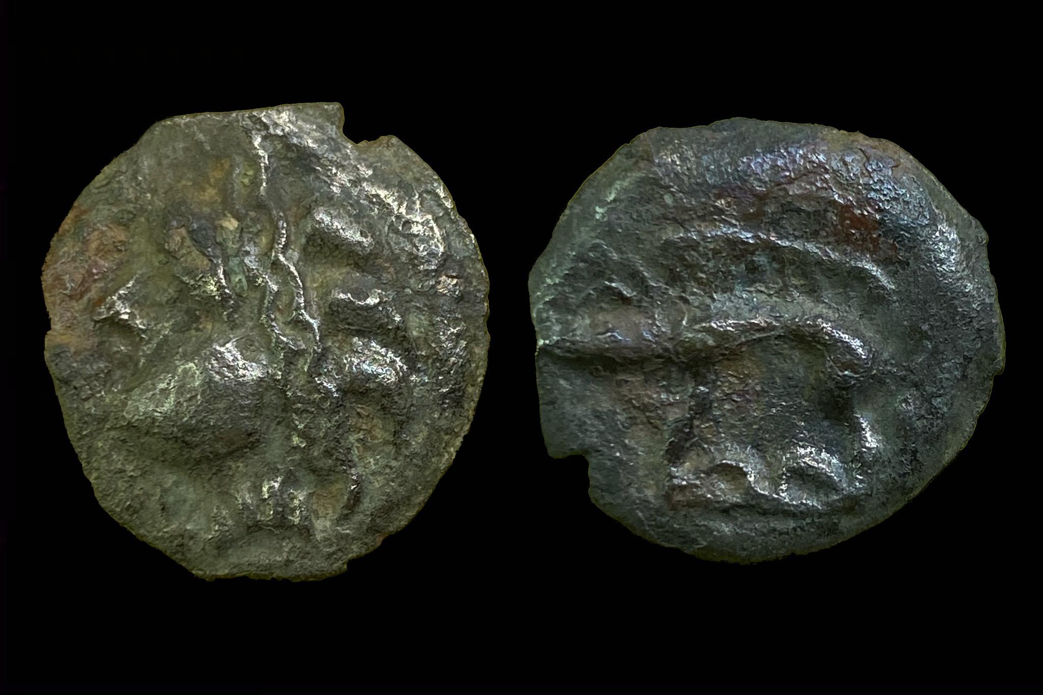 Kelta Gall-Belga Leuci típus (i.e. 70-50) potin BMC Celtic III 421 Pedigre R. Chevallier (1922-2015) gyűjteménye