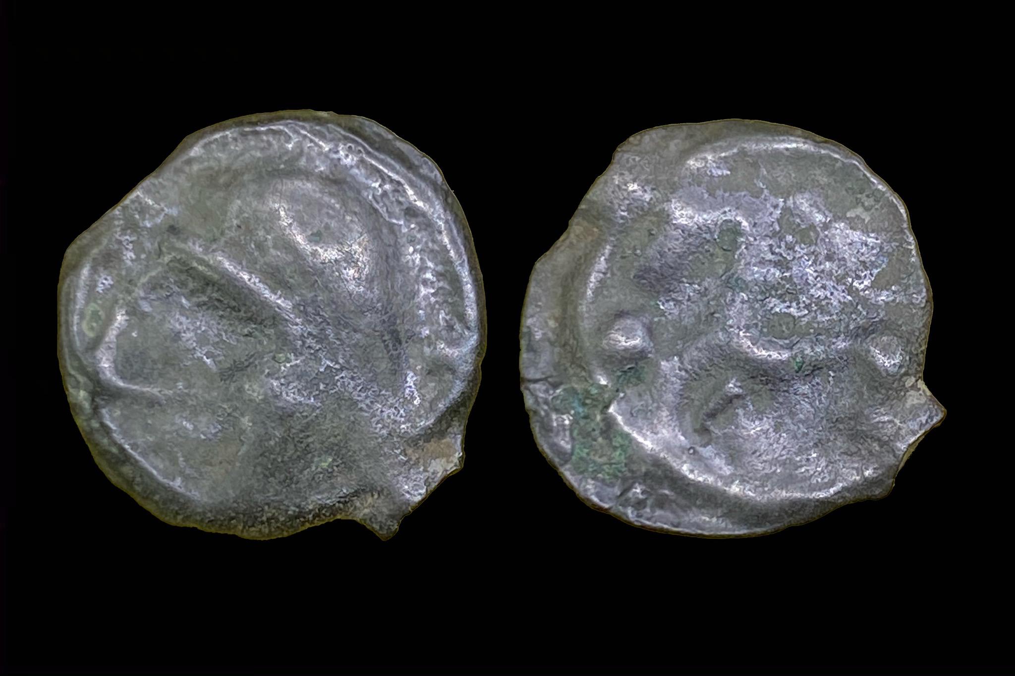 Kelta Gall-Belga Senones típus (i.e. I.század) potin BMC395 Pedigre R. Chevallier (1922-2015) gyűjteménye
