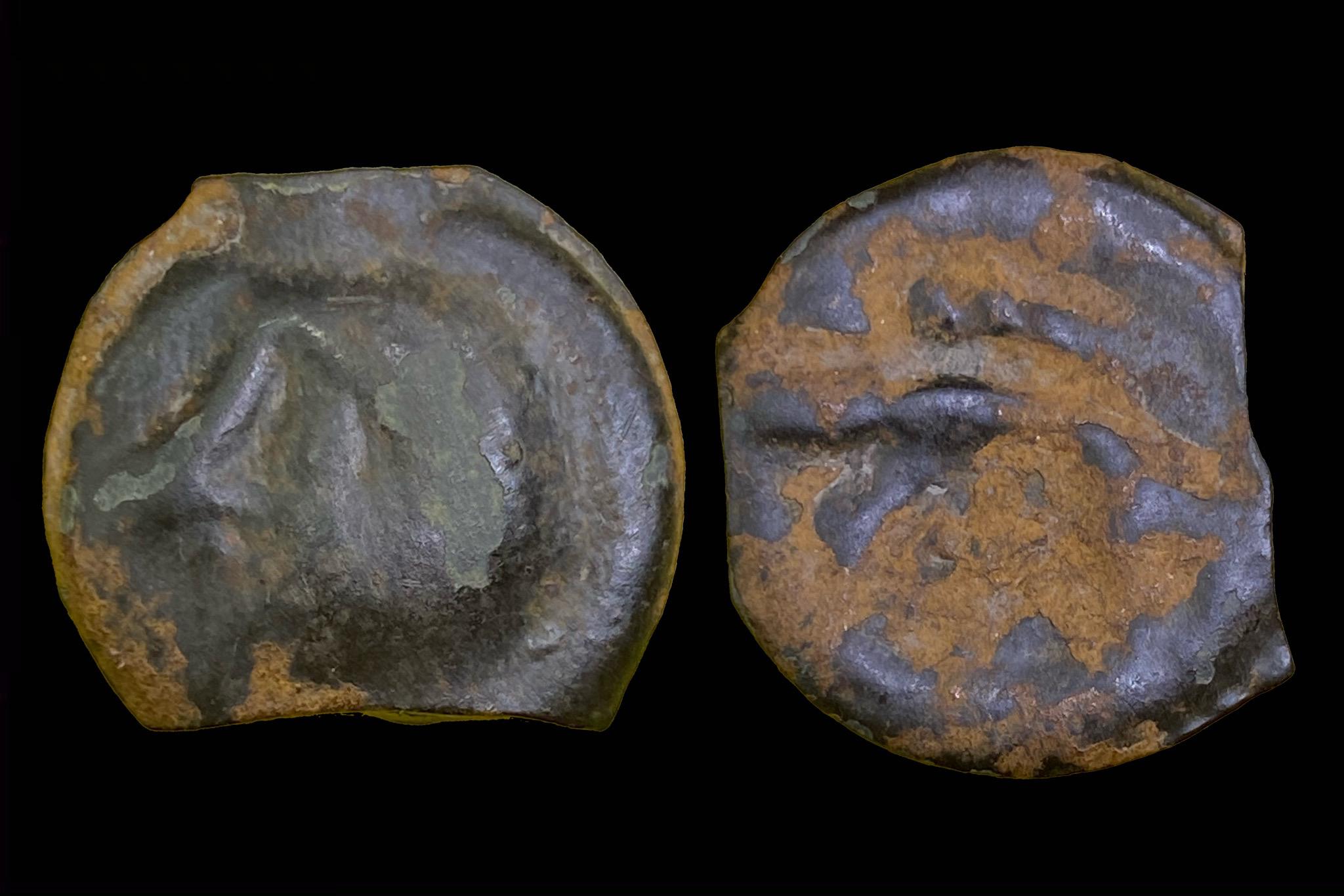 Kelta Gall-Belga Leuci típus (i.e. 70-50) potin BMC Celtic III.430 Pedigre R. Chevallier (1922-2015) gyűjteménye