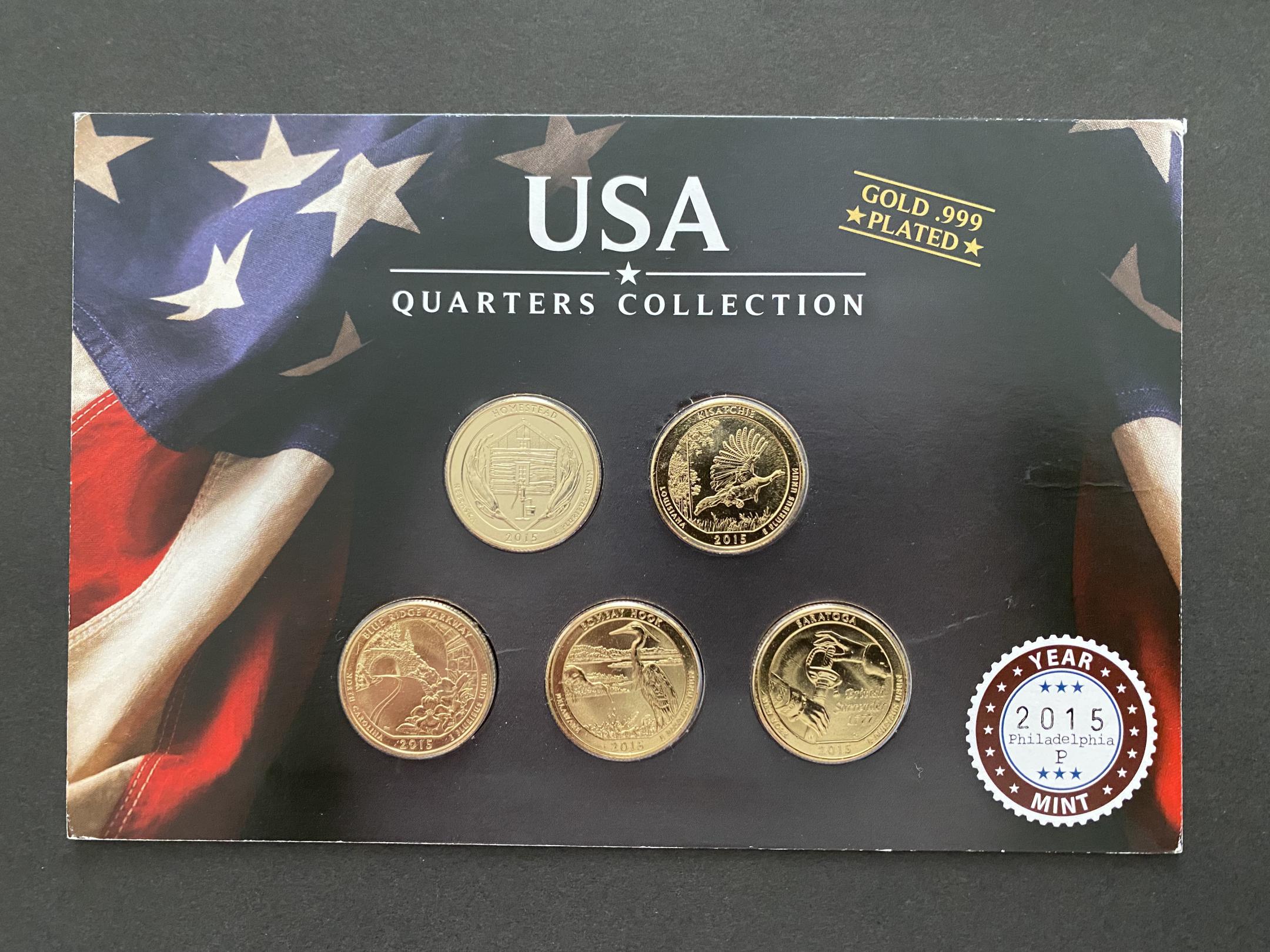 USA quarter dollár sor Philadelphia (2015) aranyozott