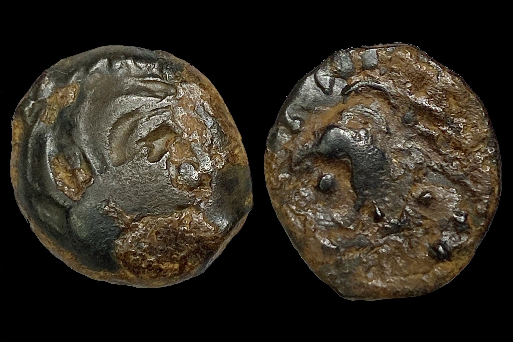 Kelta Senones típus (i.e.52) AE Pedigre R.Chevallier (1922-2015) LT.7508 var. DT.2636 RIG.320 