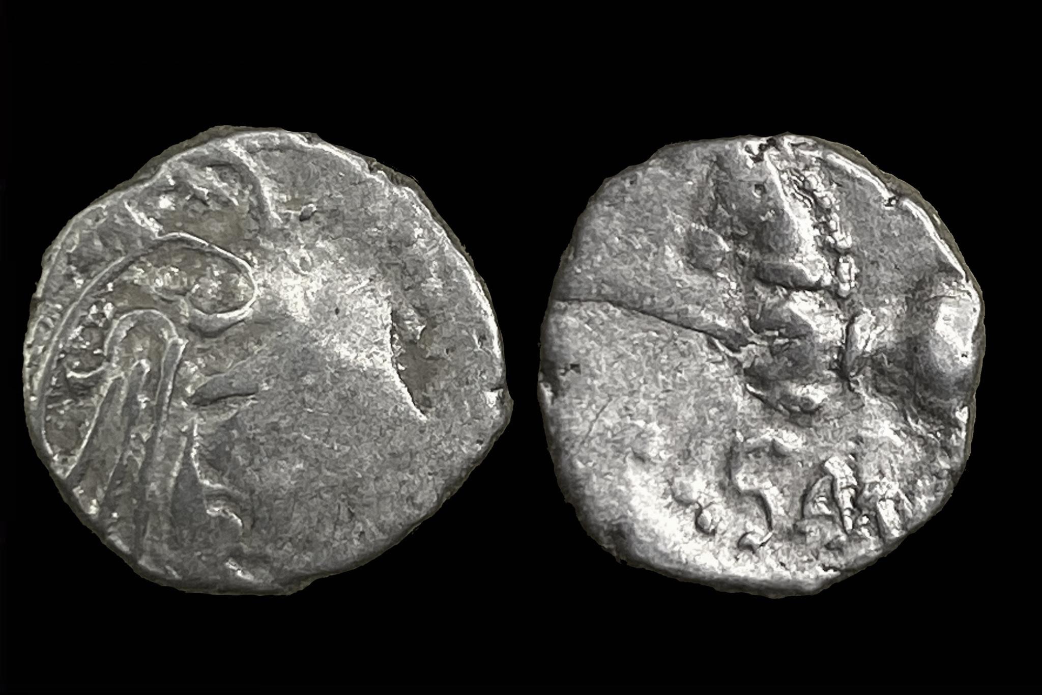 Sequani Kelta (i.sz.100-50) Quinarius (féldénár) Depeyrot, NC IV, 269; D&T 3245.