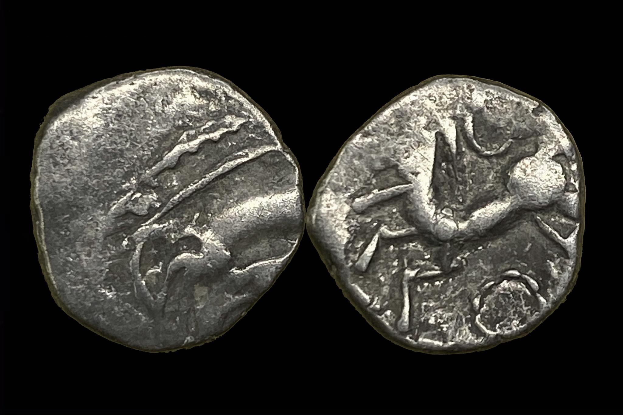 Aedui Kelta (i.sz.80-50) Quinarius (féldénár) D&T 3189;SLM556.